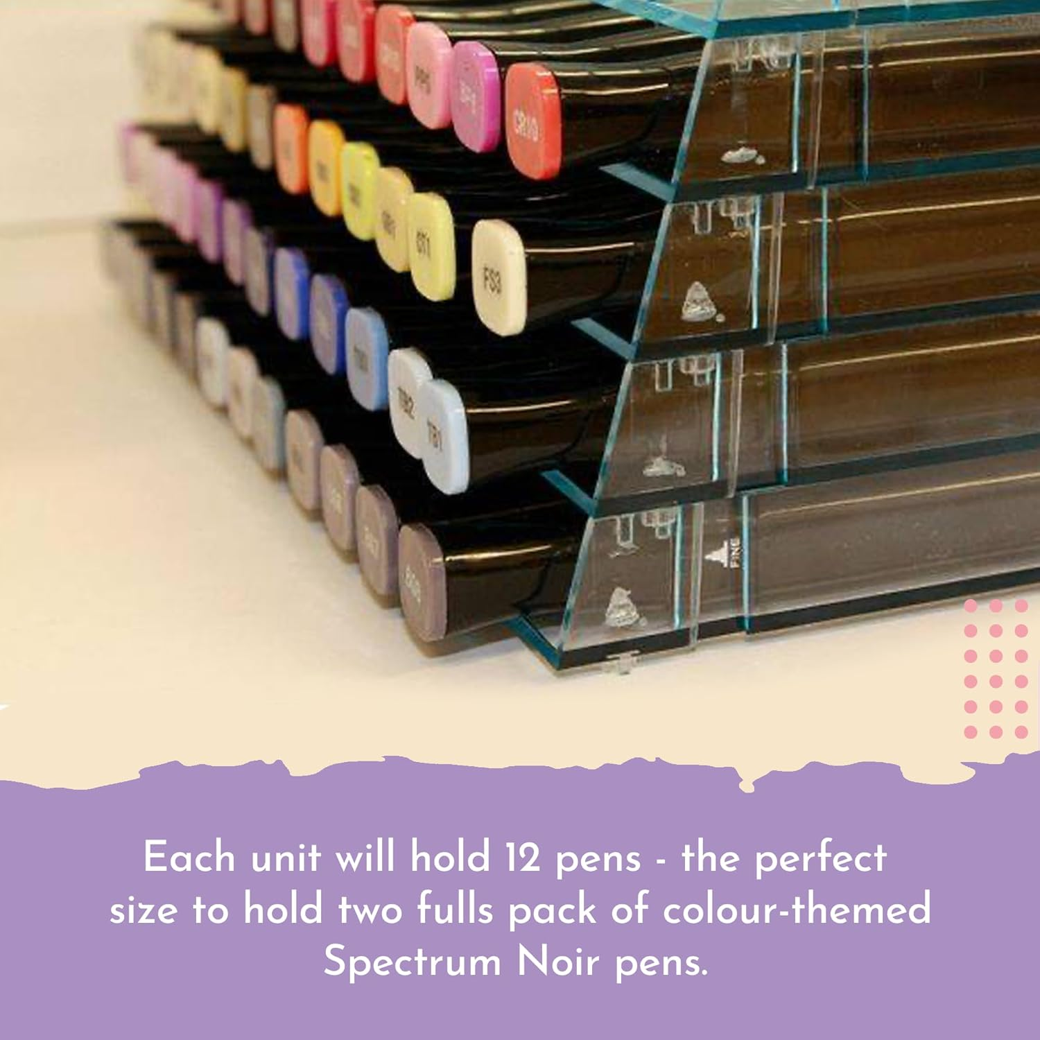 Crafter'S Companion - Universal Marker Storage System Modular System for 72 Pens (4 Trays) - Clear image number 1