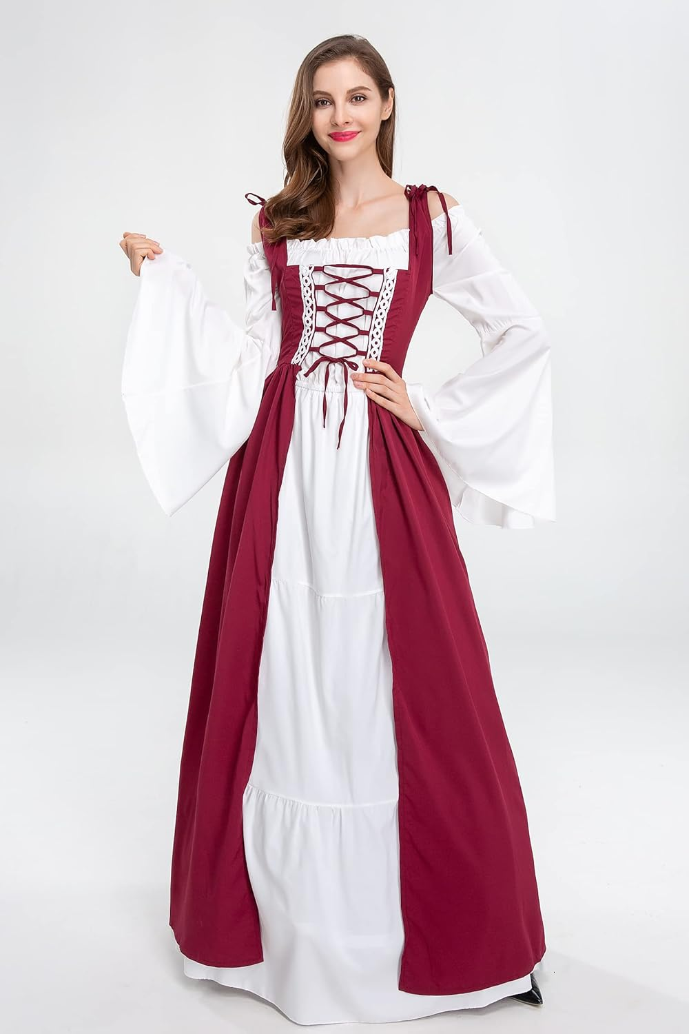 Medieval Renaissance Costume Dress for Women Halloween Cosplay Party Maxi Dresses image number 6
