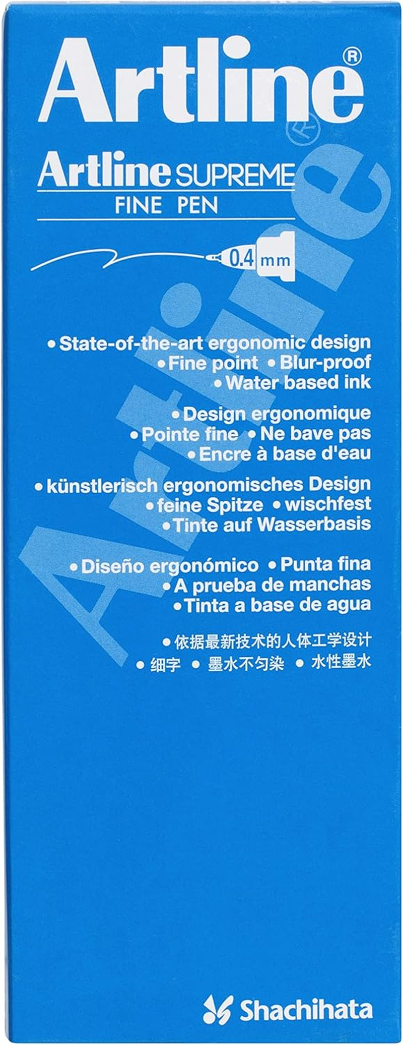 Artline, 12101, Supreme Fineline Pen, 0.4MM, Black , Box 12 image number 3