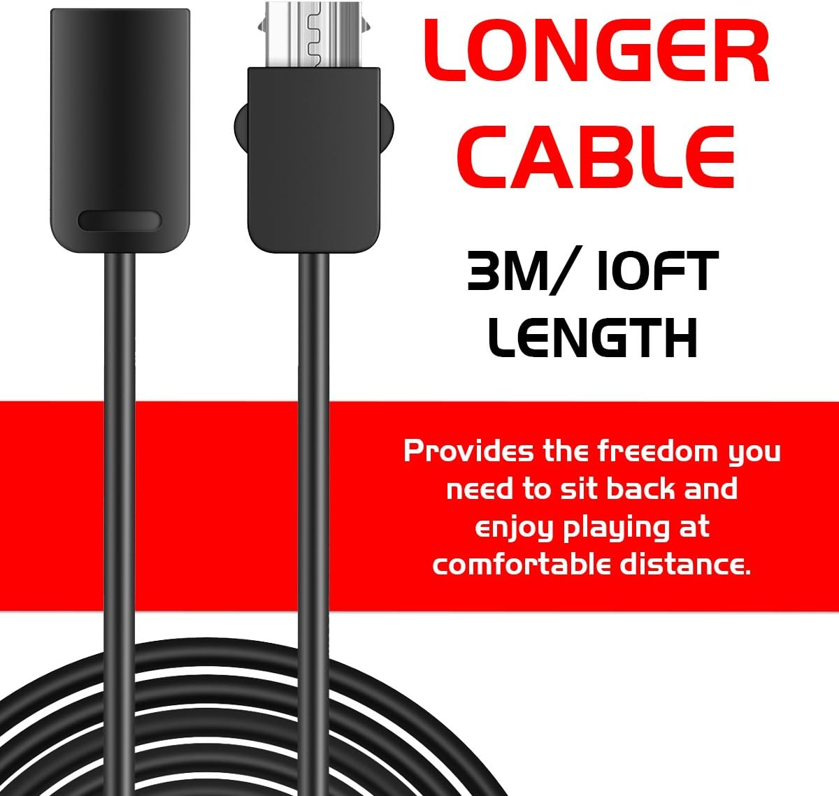 SNES Classic Controller Extension Cable 3M / 10Ft (2-PACK) I-Kawachi SNES Extension Power Cord for Super Nintendo SNES Classic Edition Controller (2017) and Mini NES Classic Edition (2016) image number 3