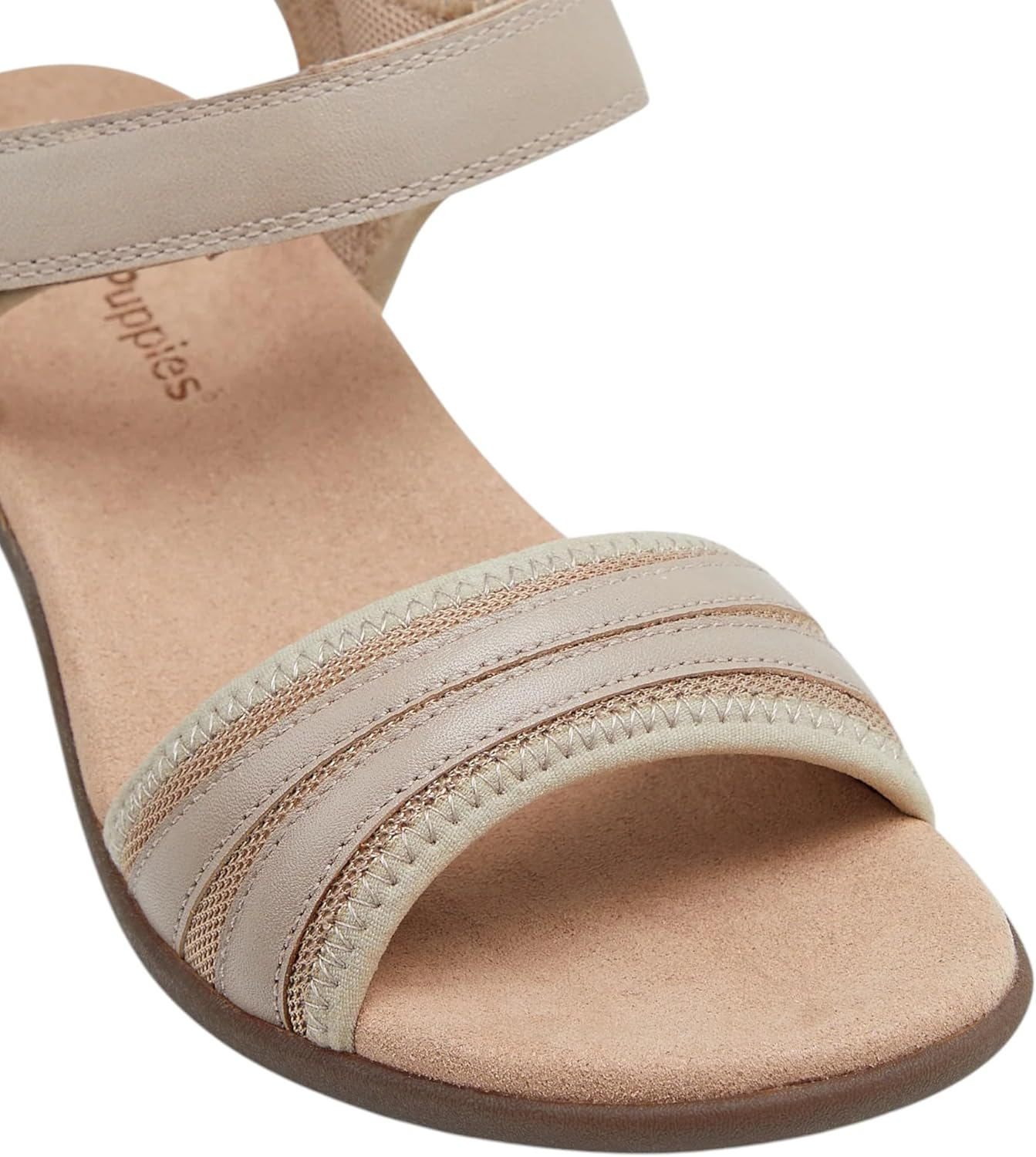 Hush Puppies Womens Amazing Taupe Slip on Leather Slides Sandals 42 image number 6