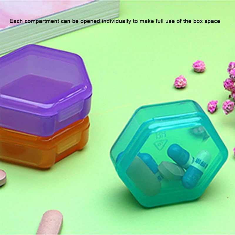 3 Packs Small Pill Organizer, Travel Pill Container Mini Pocket Pill Organizer Daily Single Pill Containers Portable Medicine Holder for Purse Vitamin Fish Oil Supplements (Mixed Color) image number 5