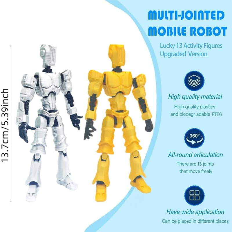 T13 3D Printed Multi-Jointed Action Figure Set (1Pcs), Multi-Articular Desktop Decorations for Game Lovers