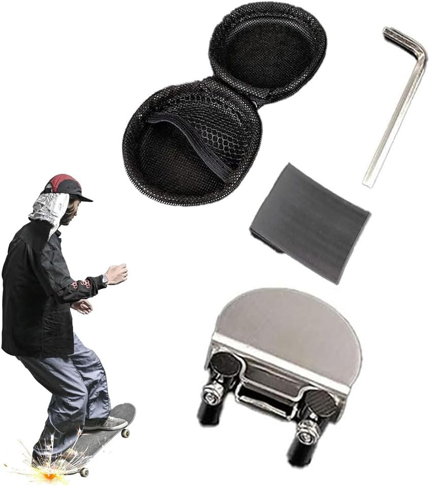 Skateboard Spark Plate, Flint Pad, Sparking Flames Tail Plate Attachment Add Sparking Flames Tail Elevate Your Skateboard Experience Unleash the Thrill Illuminate Your Ride Friction Spark Tool image number 3