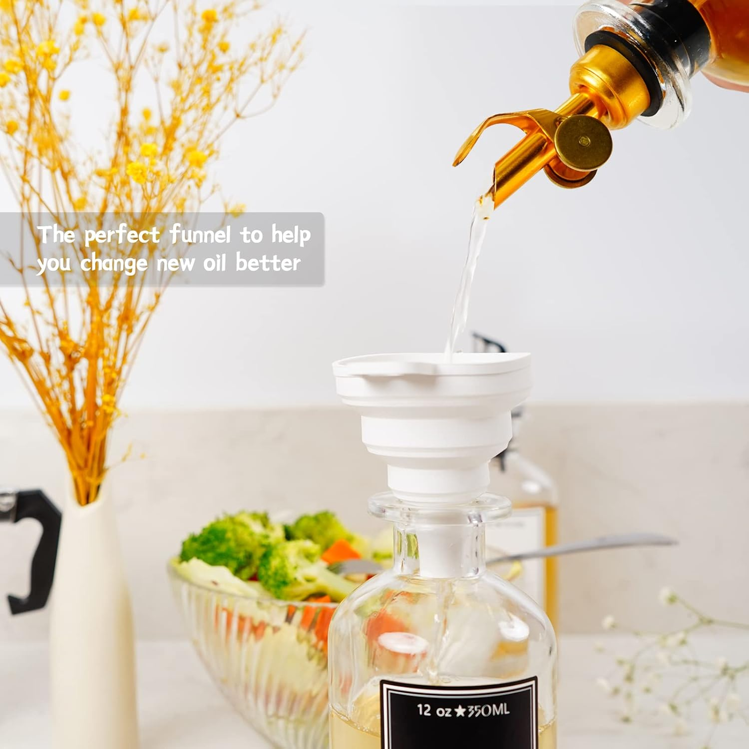 2 Pcs Olive Oil Dispenser Bottle Spout, Speed Liquor Pour Spout with Flip Top, Stainless Steel Auto Pour Spouts for Liquor Bottles, Oil Bottles, Vinegar, Syrup and Other Liquid Bottles Gold - Silvers image number 5
