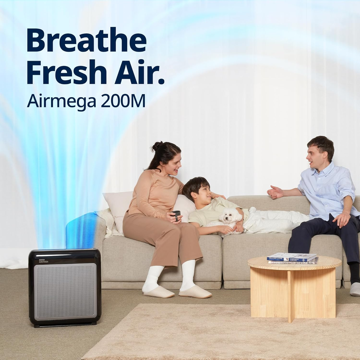 Coway Air Purifier for the Home - Airmega 200M (Black) - 3-Stage Filtration with True HEPA, Auto & Eco Modes, Real-Time Air Quality Monitor, Ideal for Large Rooms up to 112M&sup2; image number 5