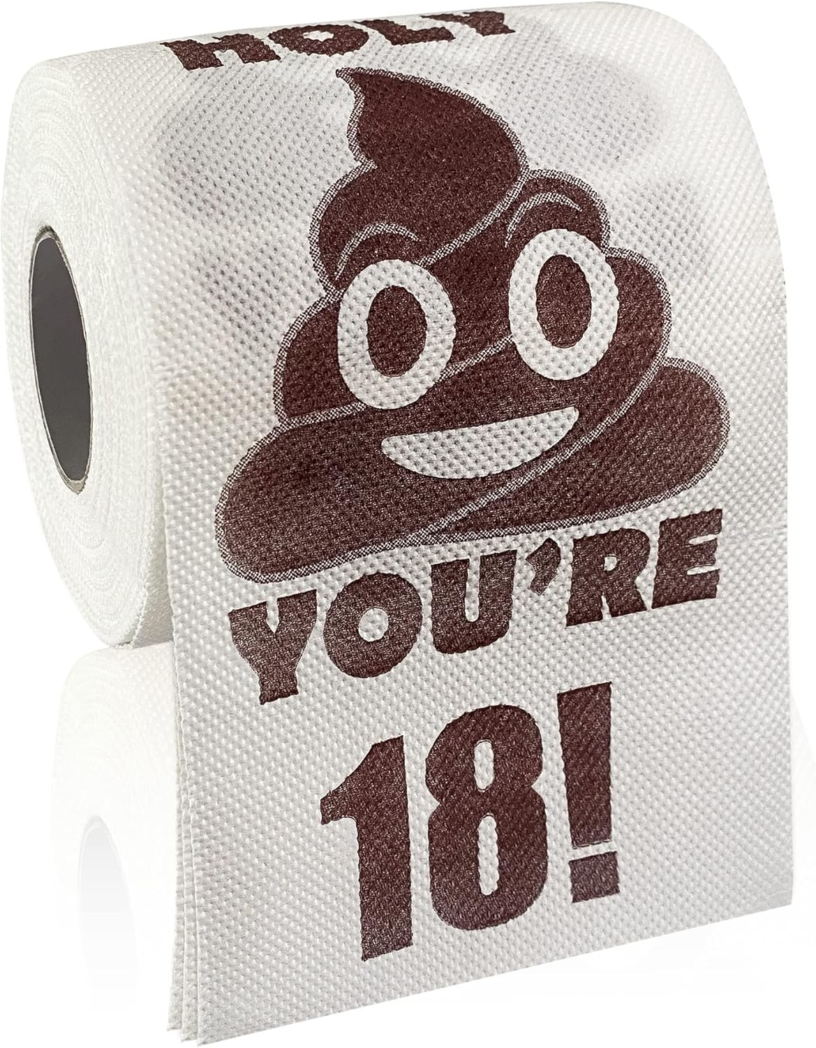 UFRITAN Happy 18Th Birthday Gifts, 3-Ply Funny Toilet Paper Roll, Holy Poop You'Re 16 Printed Gag Gift, Pranks & Surprises Bathroom Decor for Boys Son Girls, Cheers to 18 Bday Party Supplies, 4X4'' image number 2