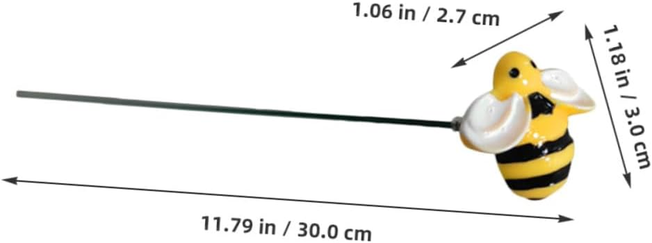 10Pcs Garden Stake Decor Simulation Bee Garden Stake Bees Ornaments for Patio Flower Decoration image number 1