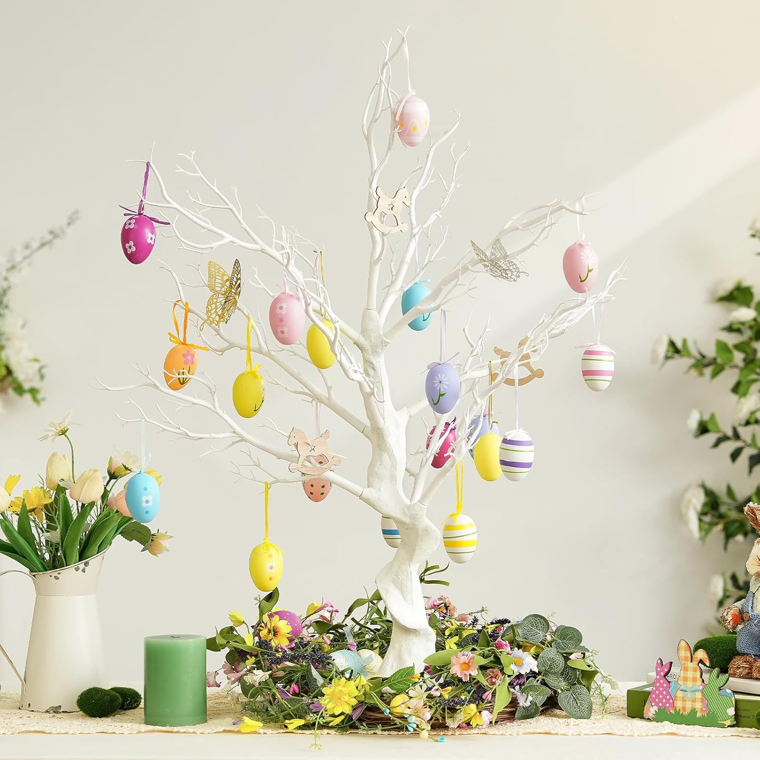 White Artificial Tree Branch Tree - 80 Cm High Christmas Tree for Table Decoration Tree Display Large Easter Tree Wishing Tree for Wedding Halloween Birthday Christmas Home Decoration image number 4
