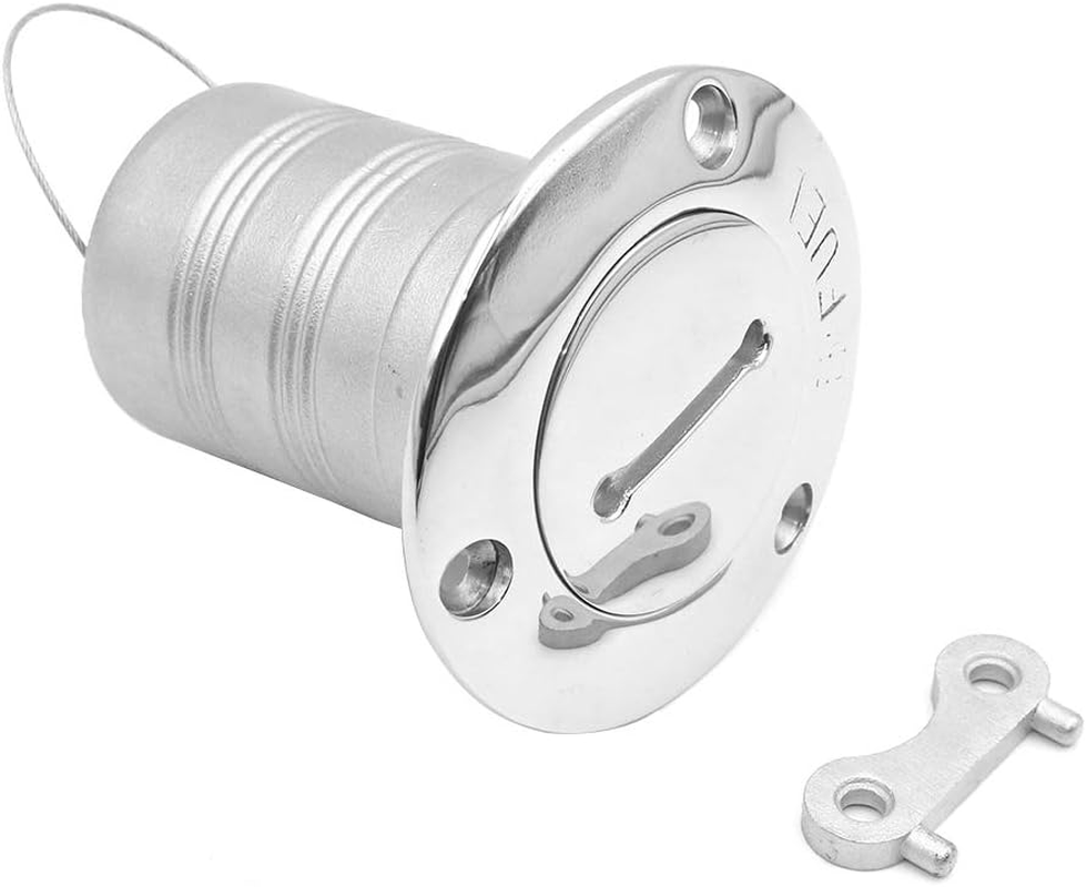 NUZAMAS 1.5" Lockable Stainless Steel Fuel Deck Filler 316 Stainless Steel with Key Cap Boat Yacht Accessories image number 1