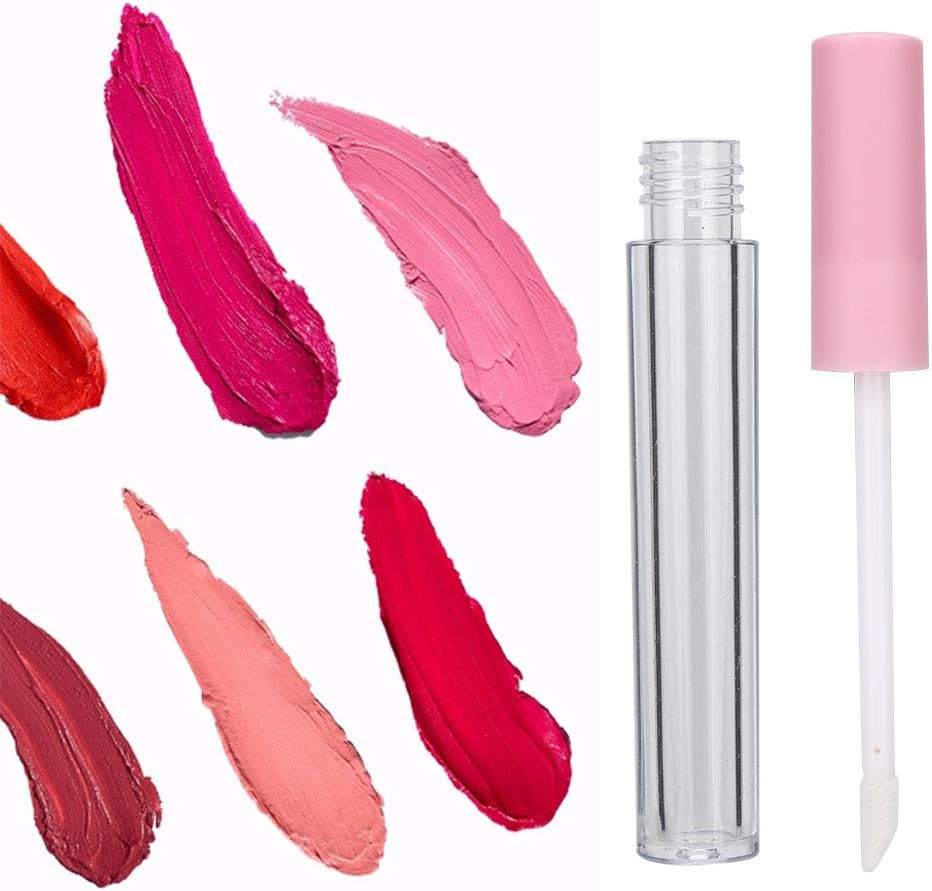 Lip Gloss Tube Empty Bottle Container,10 2.5Ml High-Grade Refillable round Lip Glaze Bottles Black Pink Lip Gloss Bottles DIY Empty Lip Balm Tube Container Makeup Tool for Lip Samples Travel (#2) image number 1