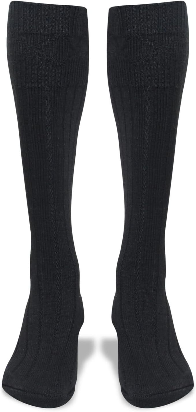 Scottish Highland Kilt Hose for Men, Ribbed Socks for USA Shoe Sizes, Wool Blend