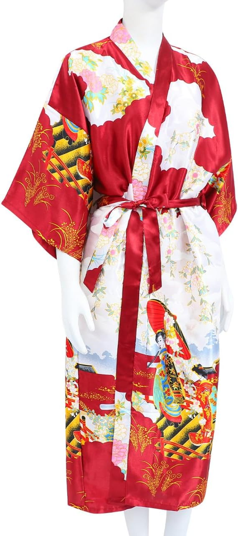 PRETYZOOM Japanese Kimono Costume Kimono Robe Japanese Kimono Sleepwear Kimono Robes for Women Men image number 3