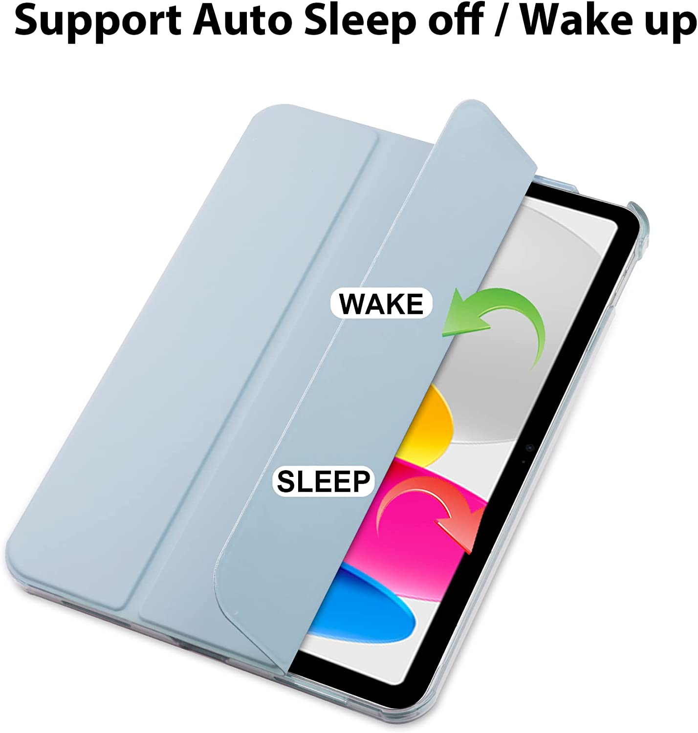 T Tersely Leather PC Hard Case Cover for Ipad 11Th Generation 11" 2025/ Ipad 10Th Generation 10.9" 2022, Slim Stand Hard Back Shell Smart Sleep/Wakeup Cover - Blue image number 4