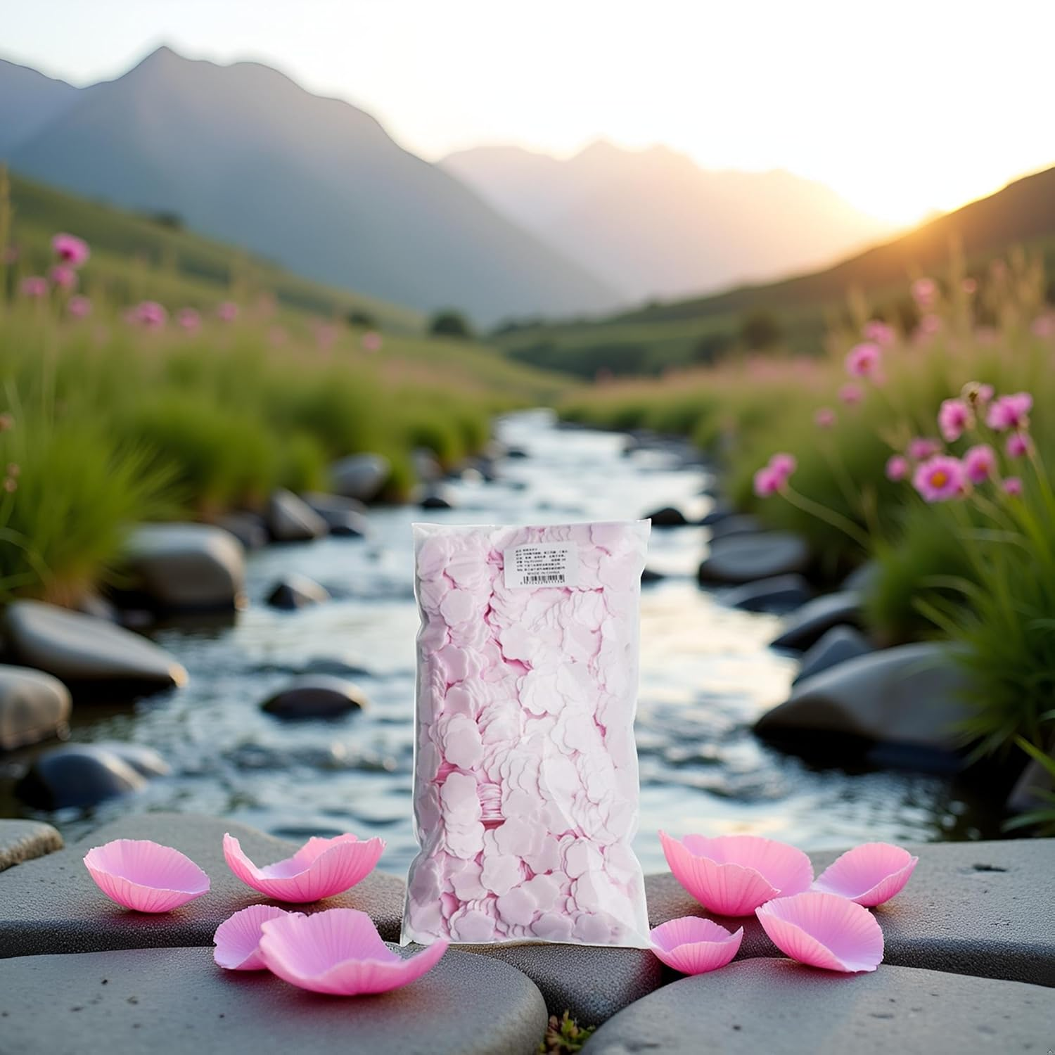 1000 Sheets/1 Pack Pink Disposable Paper Soap,Portable Hand Washing Petals Travel Hiking Washing Hand Bath for Women and Men Paper Soap Fragrance Hand Wash image number 3