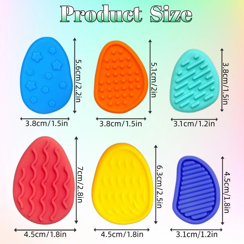 18 Pack Sensory Fidget Toys Set for Kids with Textured Soft Sensory Stone and Fidget Rings Textured Fidgets for Autism ADHD Kids Calming - Fidget Stress Toys for Anxiety Relief (Color Random) image number 3