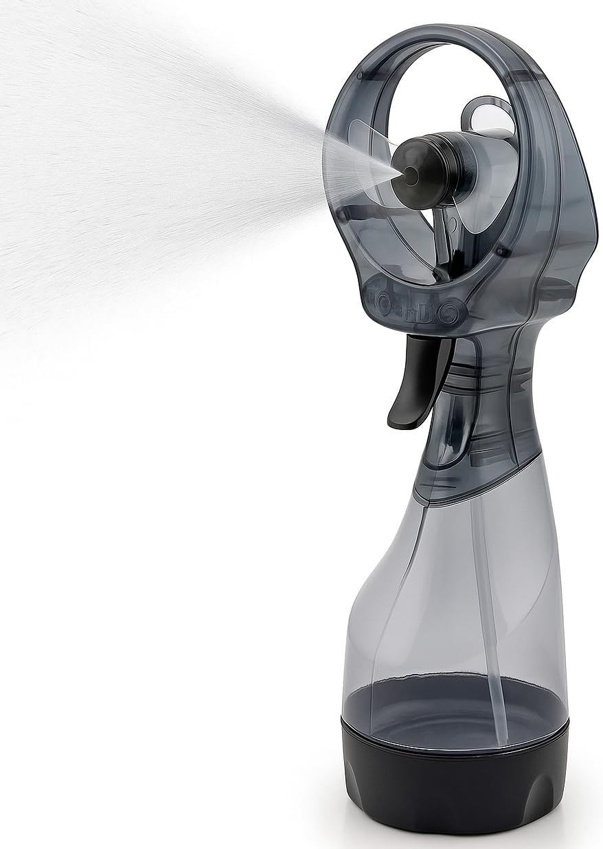 Portable Handheld Mini Mist Fan with Water Spray. Cooling Cold Water Spray Fogging Fan (Black) image number 5