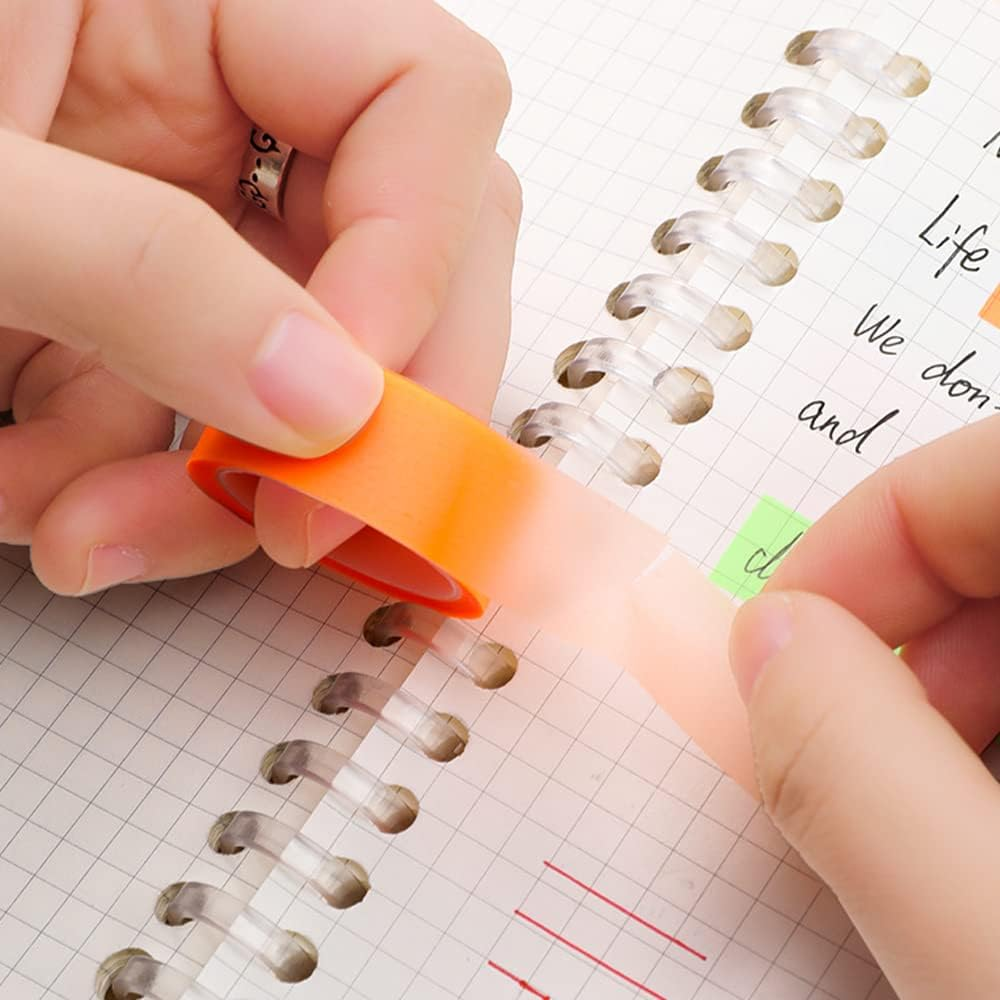 10 Rolls Highlighter Tape,Transparent Marking Sticker Fluorescent Colored Sticky Notes Index Tags Sticky Tabs Removable Tags for Students Teachers Reading Taking Notes (8Mm X 5M) image number 5
