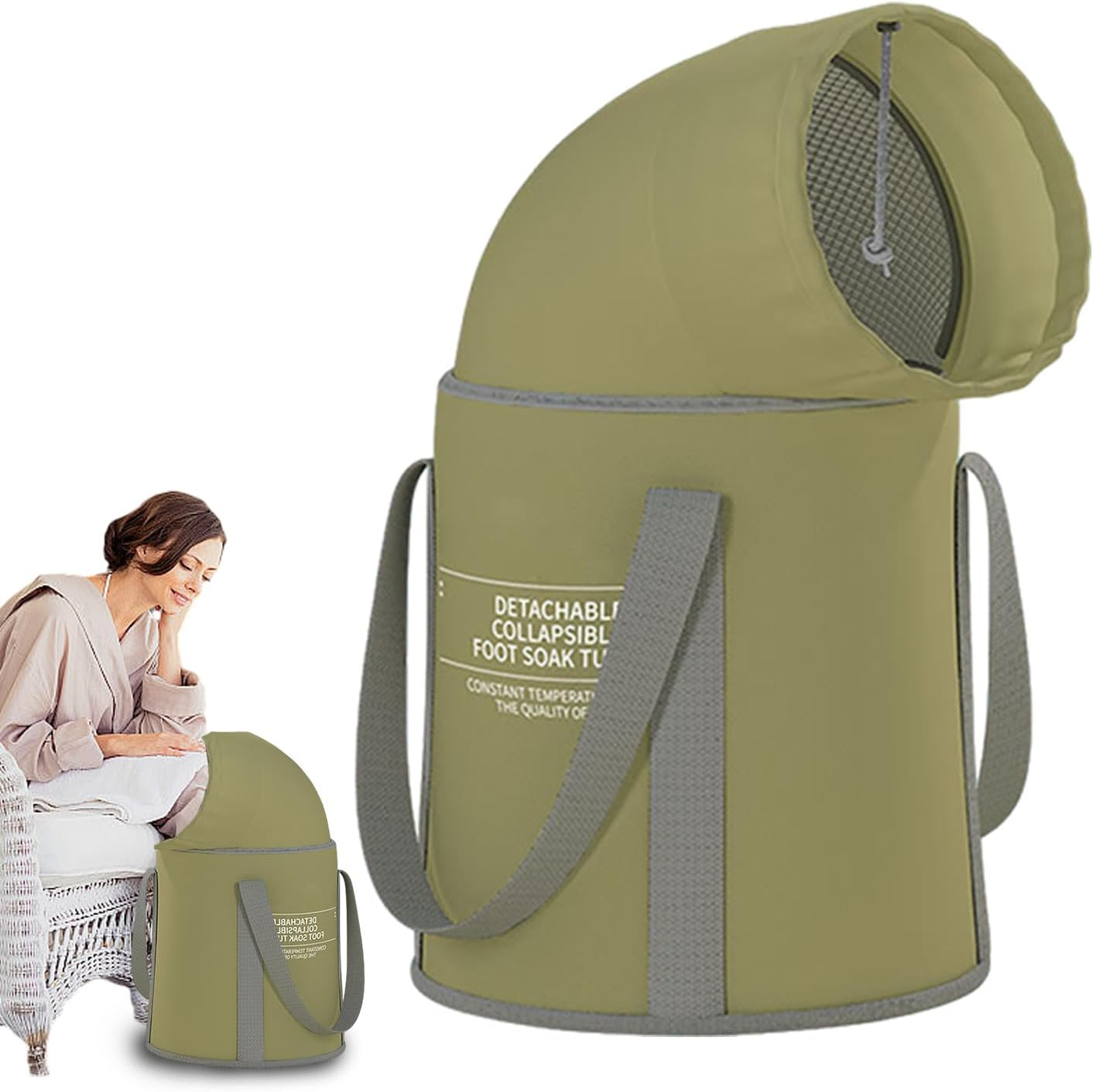 Foot Bath Bucket | Foldable Feet Soaking Tub Foot Bath Basin | Feet Soaking Tub and Foot Wash Basin for Foot Soak, Foot Spa and Laundry, Outdoor and Travel Hotplus image number 2