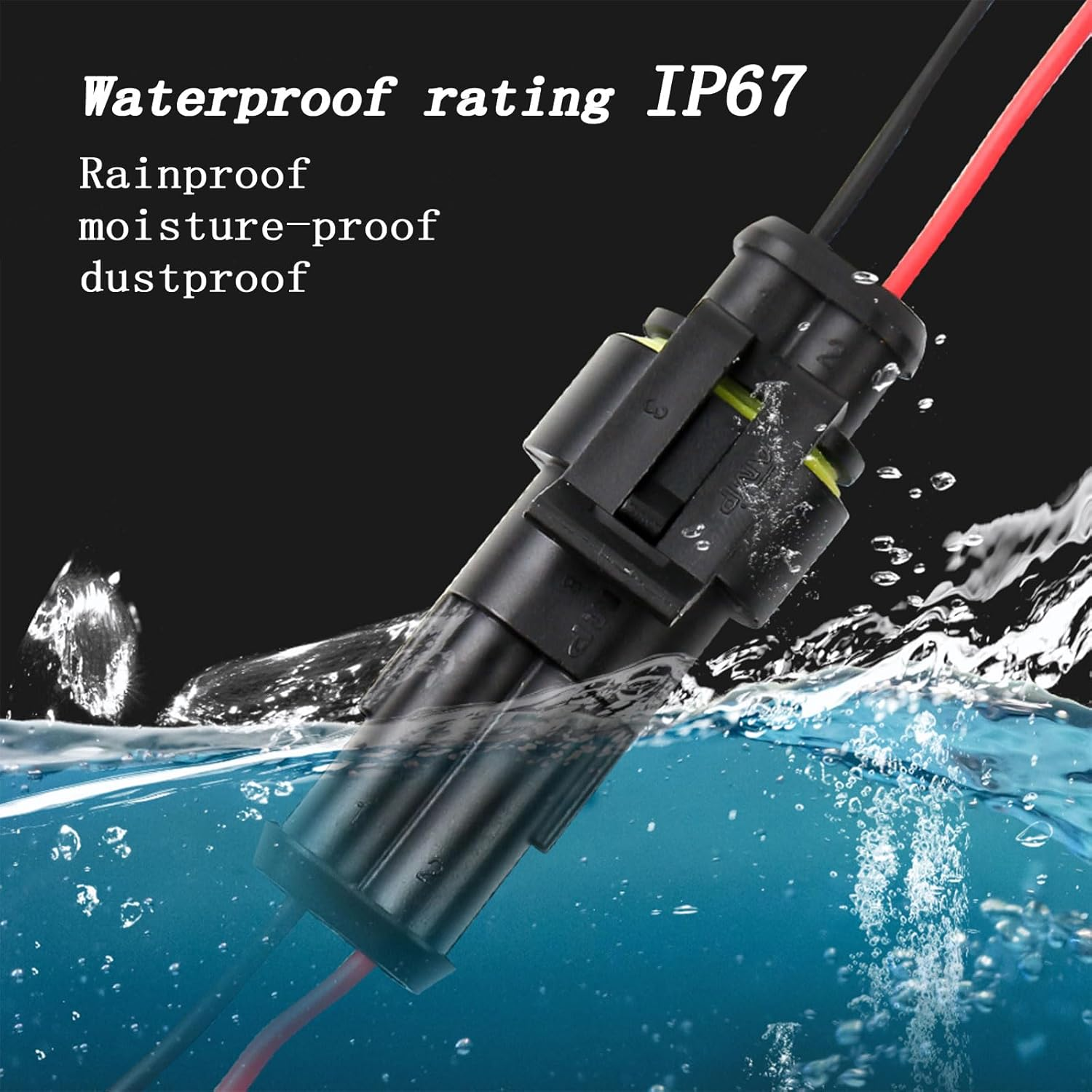 10 Sets 2 Pin Car Terminals Plug Male Female Waterproof Automotive Connectors Disconnect Wiring Car Electrical Wire Sealed Connector Plug Cable 12V Kit Marine Truck Boat Motorcycle image number 1