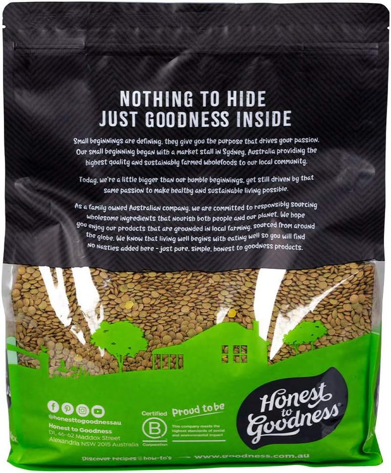 Honest to Goodness Organic Green Whole Lentils, 5Kg - a Subtle Earthy Flavour and Texture. Plant Based Protein Source. from Winter Soups to Hearty Salads. image number 5