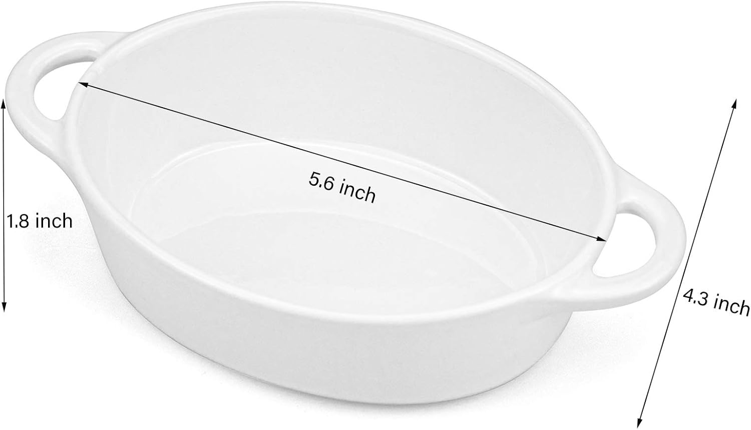 Foraineam 6 Colors Oval Porcelain Ramekins 10 Oz Oven Safe Creme Brulee Souffle Baking Ramekin Dishes Bowl with Double Handles image number 5