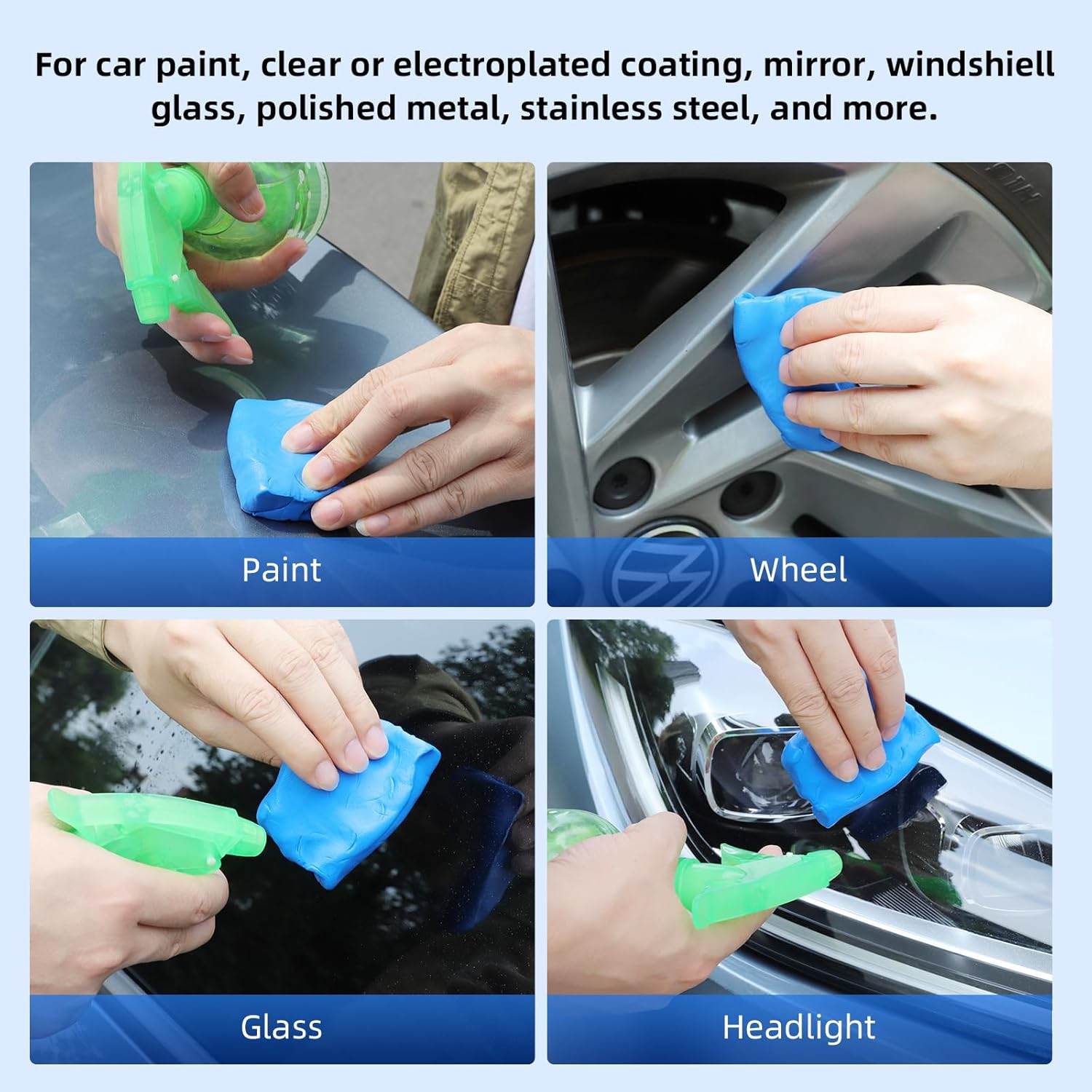 IPELY 4 Pack Car Clay Bar 100G Auto Detailing Magic Clay Bar Cleaner image number 4