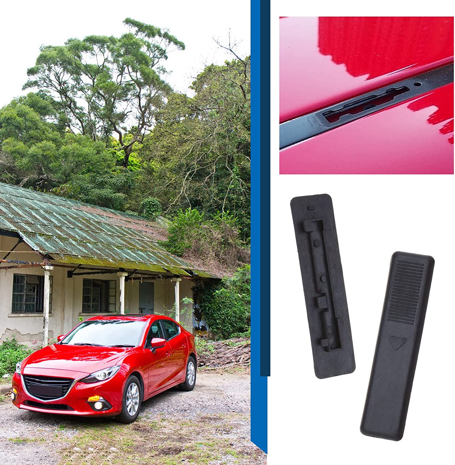 Emsea 8Pcs Car Top Roof Sink Chuck Covers Black GJ6A505A1 Roof Trim Moulding Covers Roof Rack Clip Compatible with 2 3 5 6 CX7 CX9 Auto Replacement Parts image number 5