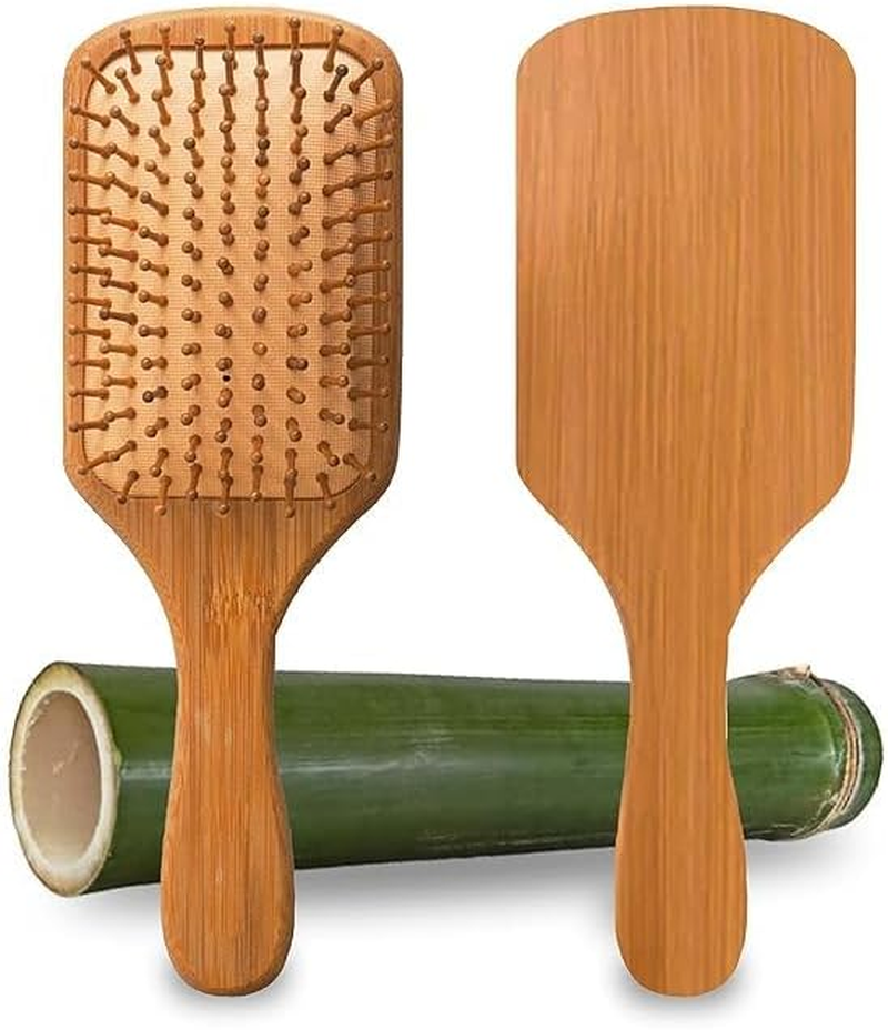 Natural Wooden Hair Brush Detangle Tail Comb, Paddle Hairbrush for Women, Men and Kids Make Thin Long Curly Hair Health and Massage Scalp. image number 3