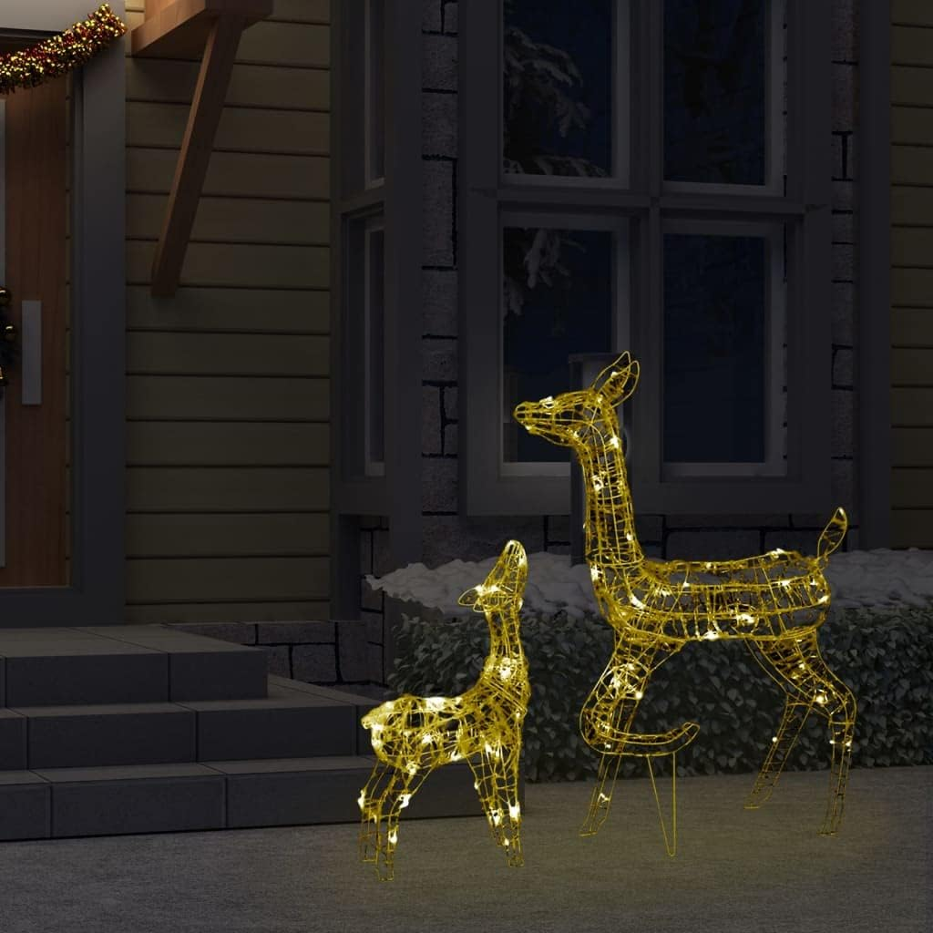 Christmas Reindeer, Xmas Light up Reindeer Outdoor Yard Christmas Decoration Acrylic Reindeer Family Christmas Decoration 160 LED Warm White image number 6