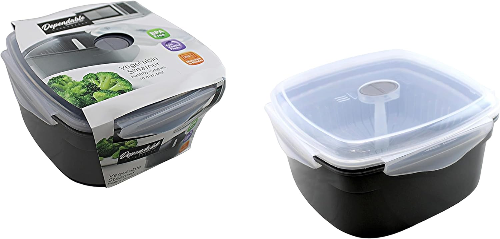 Microwave Vegetable Steamer Veggie Steamer - Red image number 5