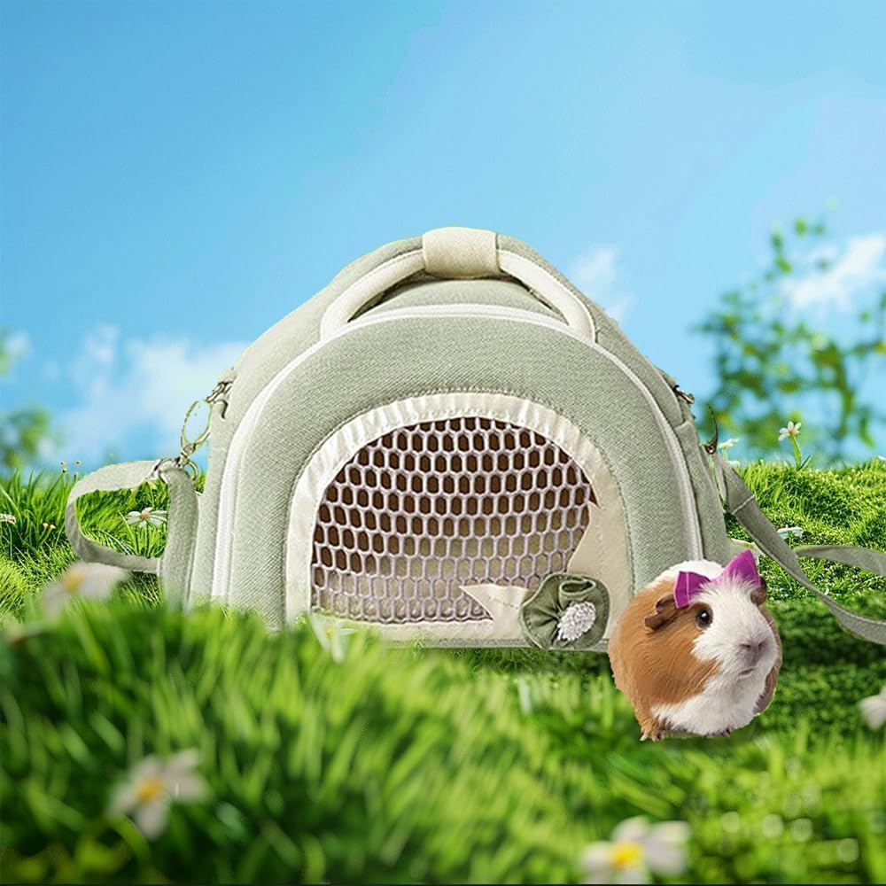 Small Animal Travel Bag,Guinea Pig Carrier,Hamster Carrier Bag,Animal Case,Breathable Animal Space,For Chinchilla Hamster Bird Bunny Hedgehog Sugar Glider Gerbil Ect. image number 5