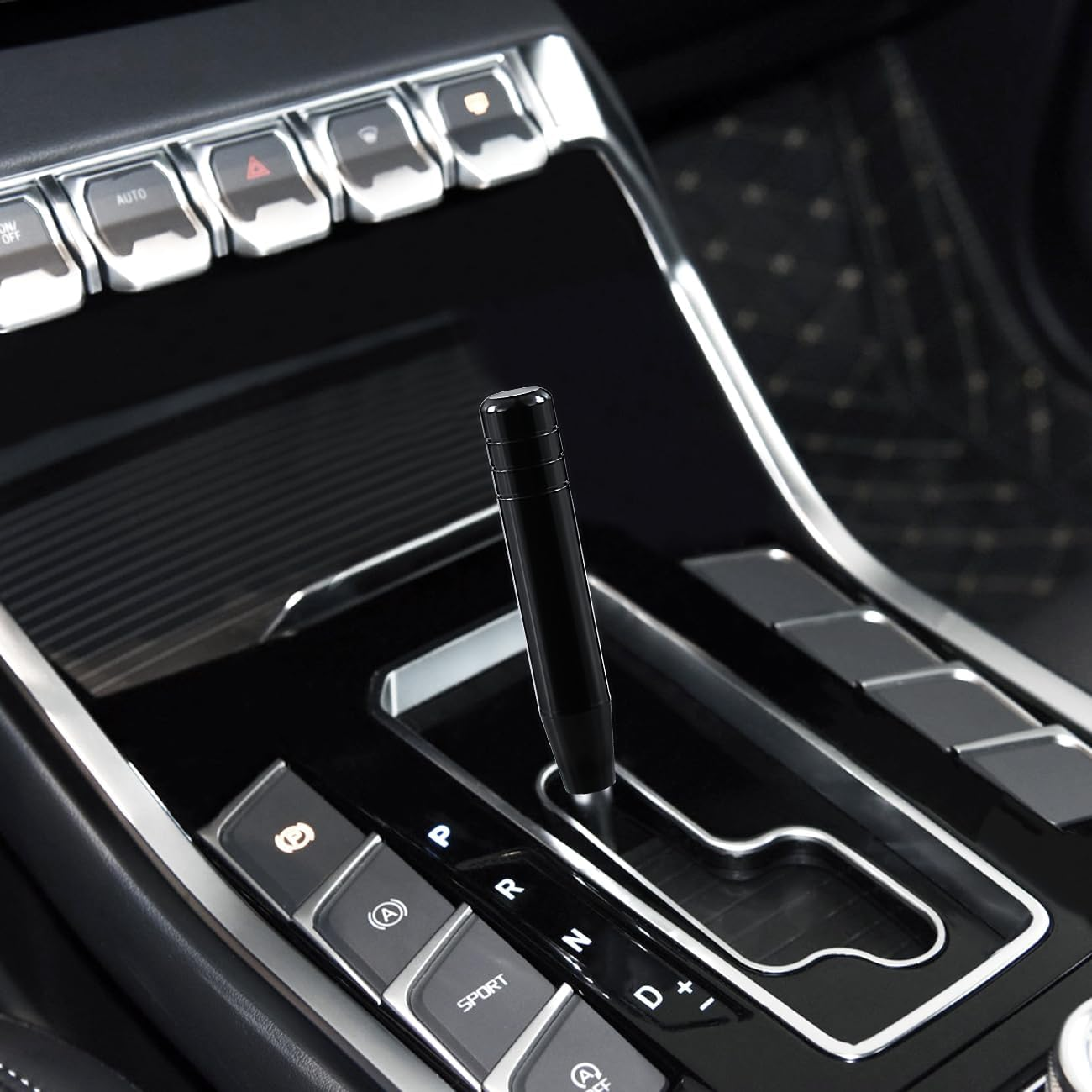 Long Shift Knob Weighted Aluminum Alloy Polished Metal Driving Handle Stick Gear Shifter Knobs Transmission Lever Fit Most Cars Trucks SUV Automated Manual Vehicles Black image number 5