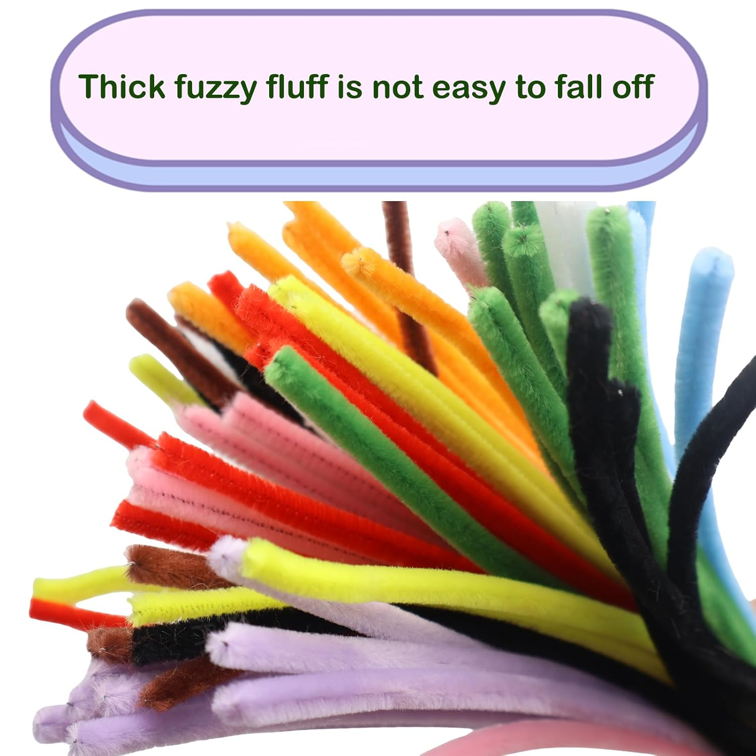 1000 Pcs Craft Pipe Cleaners Set in 10 Assorted Colors,Fluffy Pipe Cleaners Chenille Stems for Holiday DIY Decorations,Art & Craft Projects (6Mm X12 Inch) image number 5
