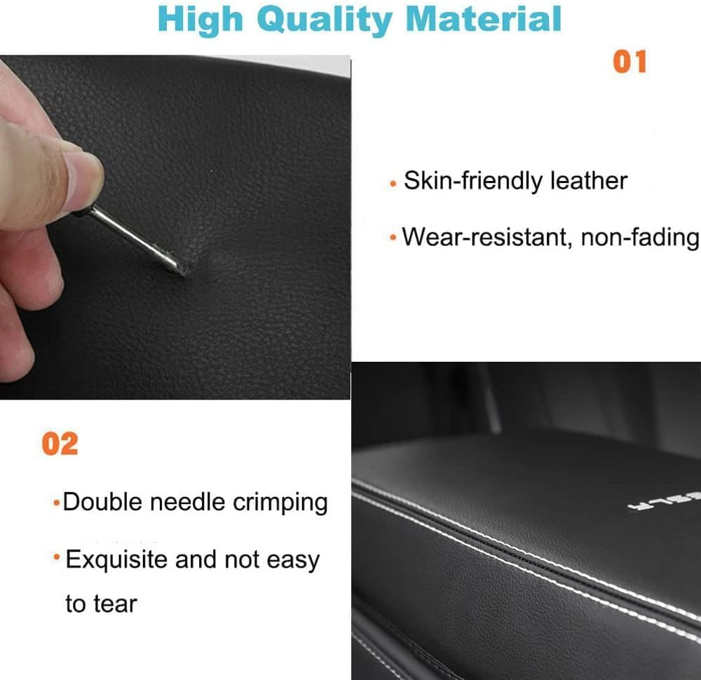 Armrest Cover Compatible for Tesla Model 3/Y Center Console Armrest Cover - Interior Accessories Leather Center Console Protector Pad for Model 3 2017-2024 or Model Y 2020-2024 (White) image number 2