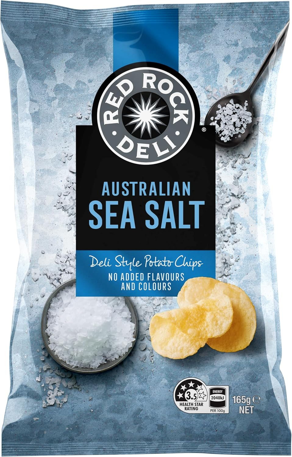 Red Rock Deli Sea Salt Potato Chips Share Pack 165G image number 3