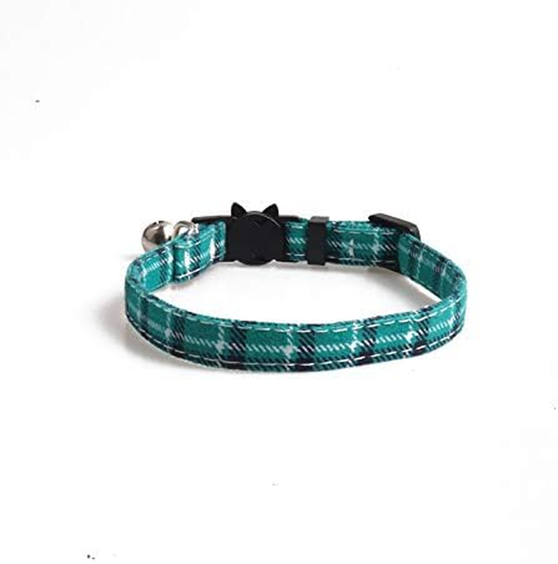 Cat Collar Breakaway with Bell and Bow Tie, Plaid Design Adjustable Safety Kitty Kitten Collars (Style1, 1.0 * 28CM) image number 4