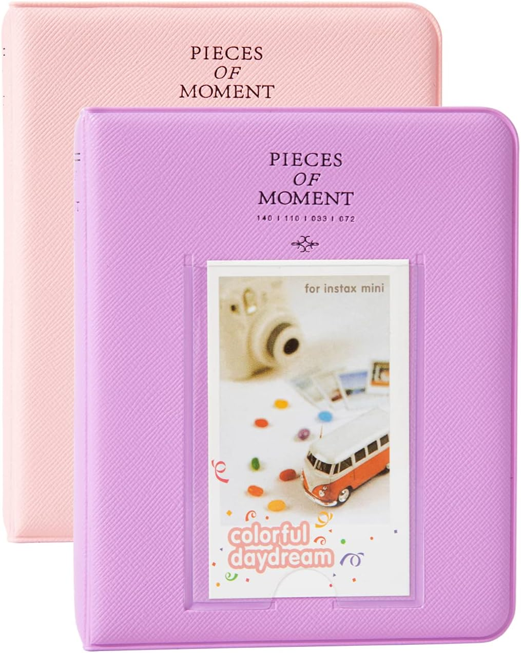 Polaroid Photo Albums,2Pcs Goodsnetic 64 Pockets Album for Fujifilm Instax Mini 7S 8 8+ 9 25 26 50S 70 90 Instant Camera Name Card,Photo Book for Polaroid PIC-300P/Z2300 Pink&Smokey White - Pinksmokey White image number 4