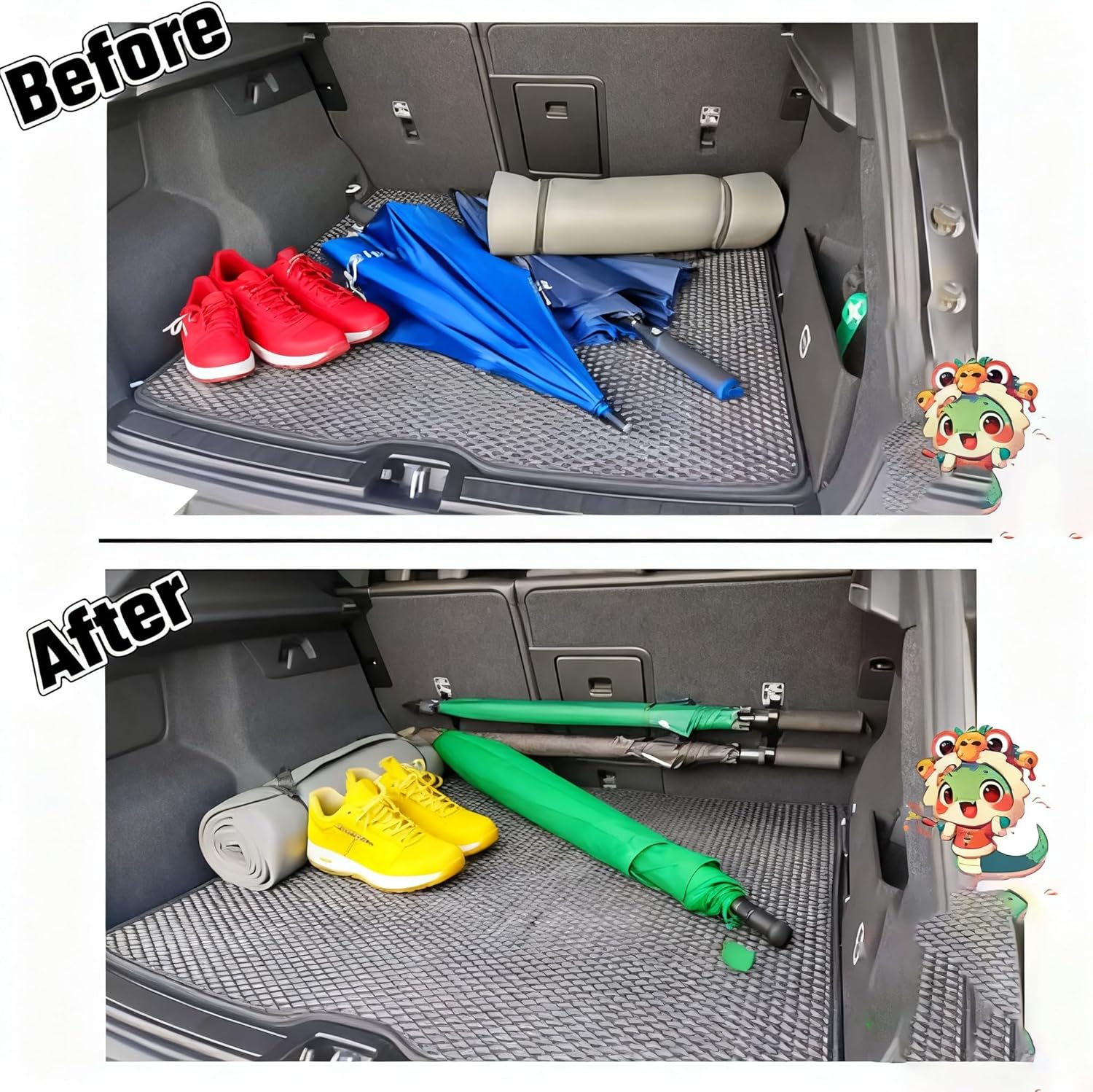 2PC Car Umbrella Double Hooks Holder,Universal Trunk Hook Umbrella Storage Holder Handbag Hook,Back Seat Hooks,Car Interior Accessories for Wheelchair,Truck,Boat,Most Vehicles ﻿ (Red) image number 1