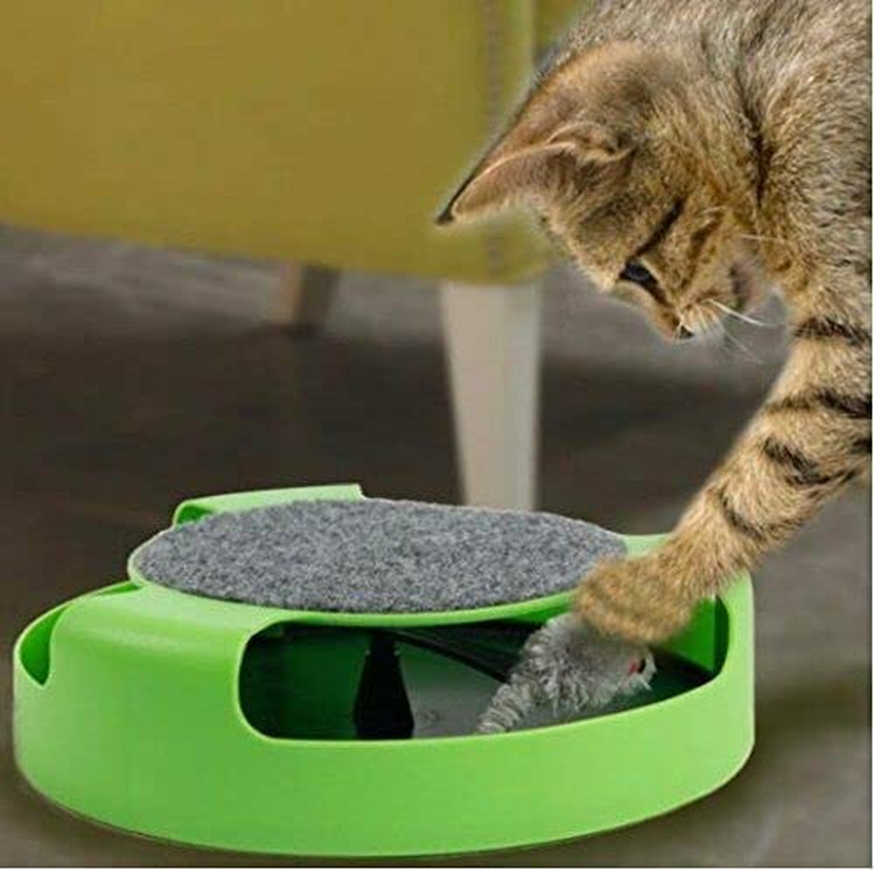 Interactive Cat Toy &ndash; Catch the Mouse Game for Kittens & Cats &ndash; Spinning Mouse Catnip Toy with Claw Sharpening Mat &ndash; Fun Indoor Cat Training Activity image number 6