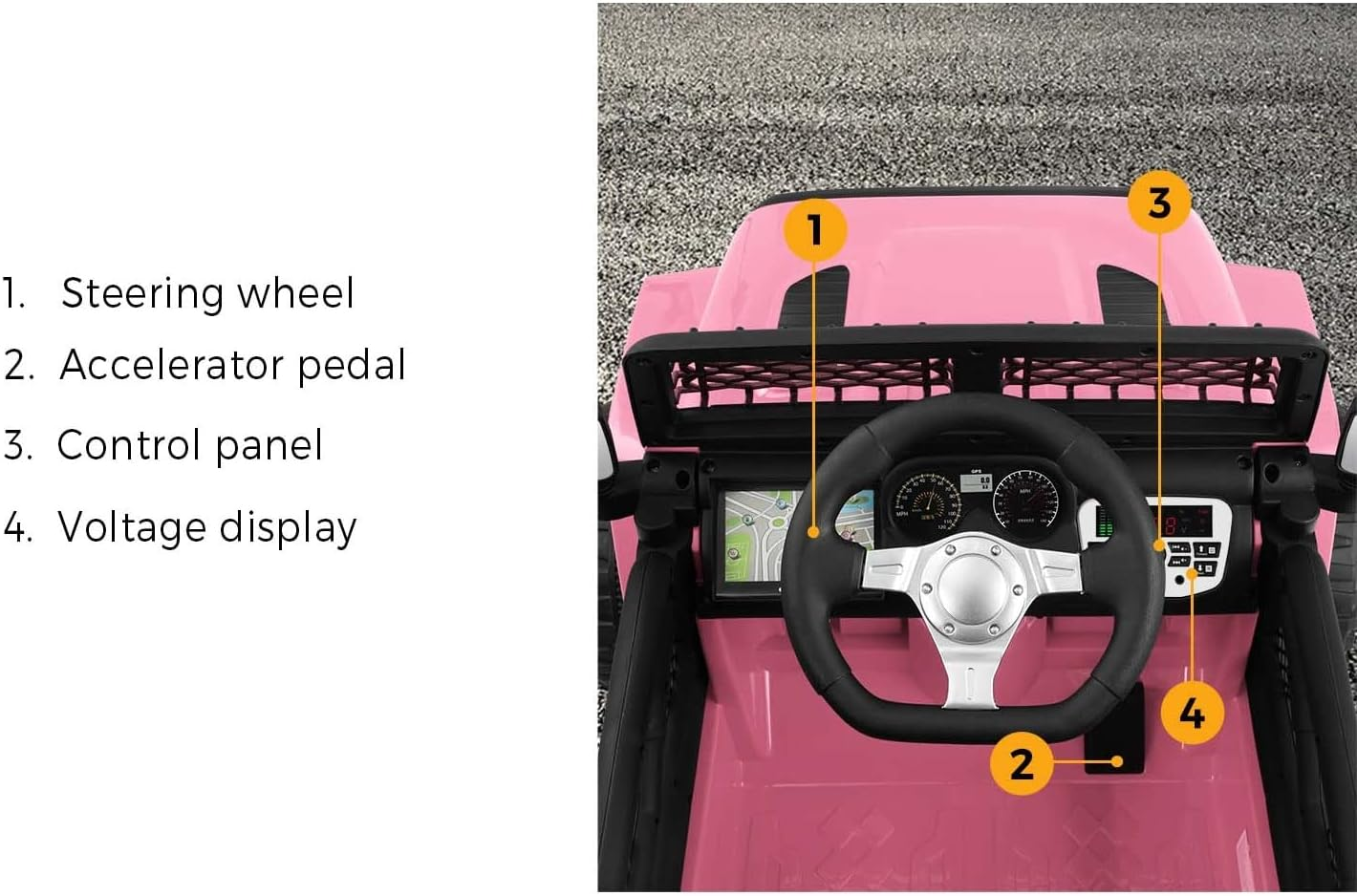 Mazam Kids Ride on Car with 12V Battery Twin Motors and Remote Control Suitable for 3-6 Years Pink image number 3