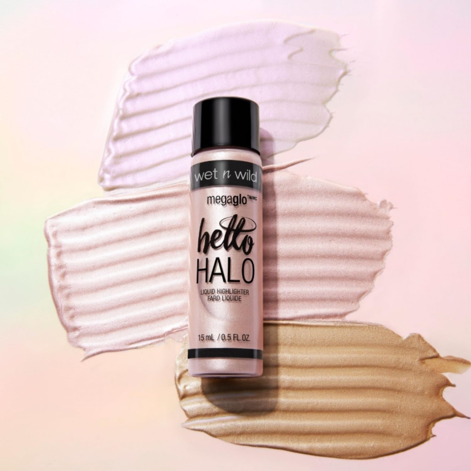Wet N Wild Megaglo Hello Halo Liquid Highlighter Makeup, Shimmer, Rose Gold Halo, Goodbye image number 3