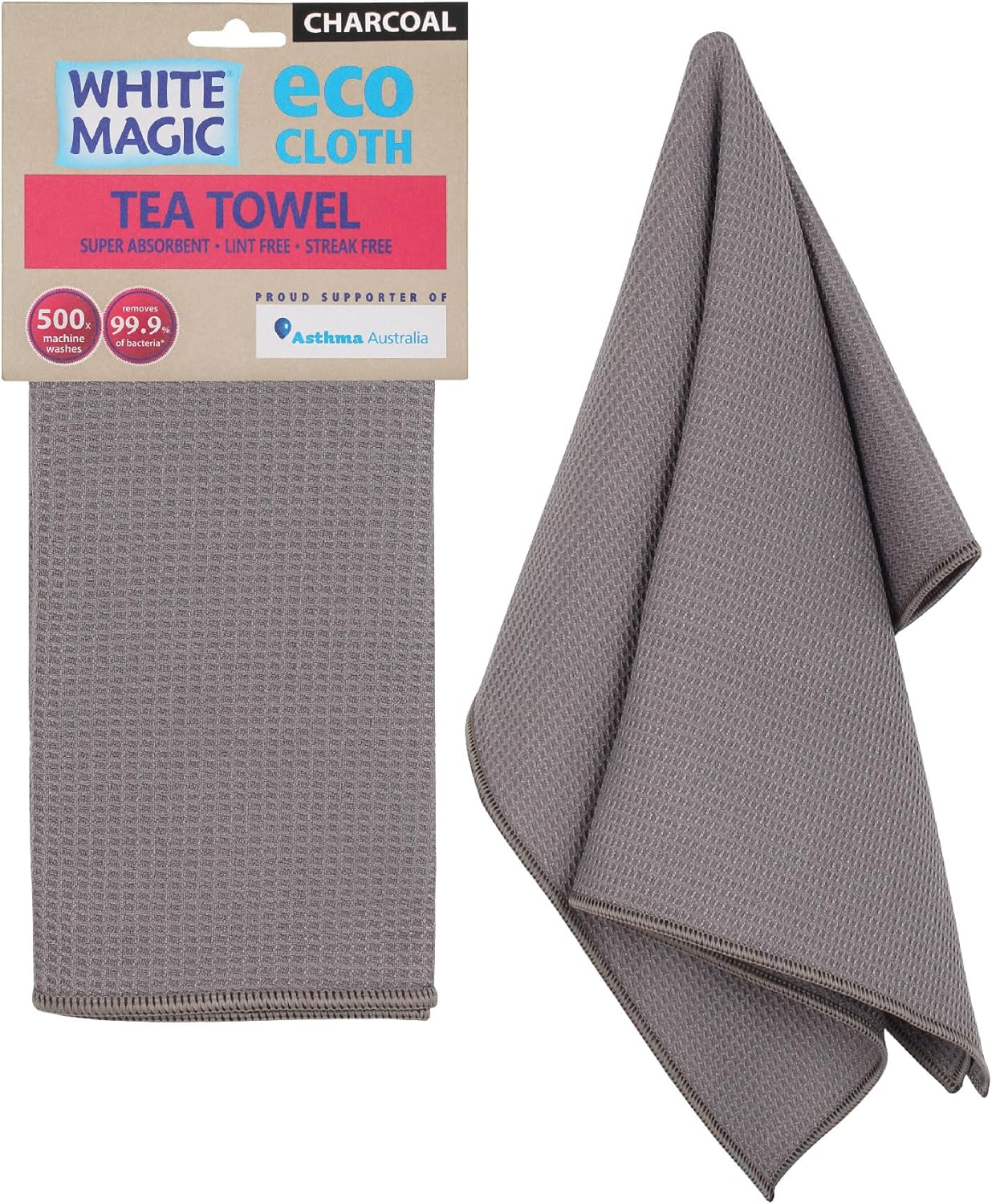 White Magic Tea Towel Single Pack, Midnight &ndash; Recycled Plastic Ultra Absorbent Microfibre, 70X50Cm, Lint-Free, Quick-Drying, Durable & Stylish Kitchen Towel, Multi-Purpose Use, Easy Care