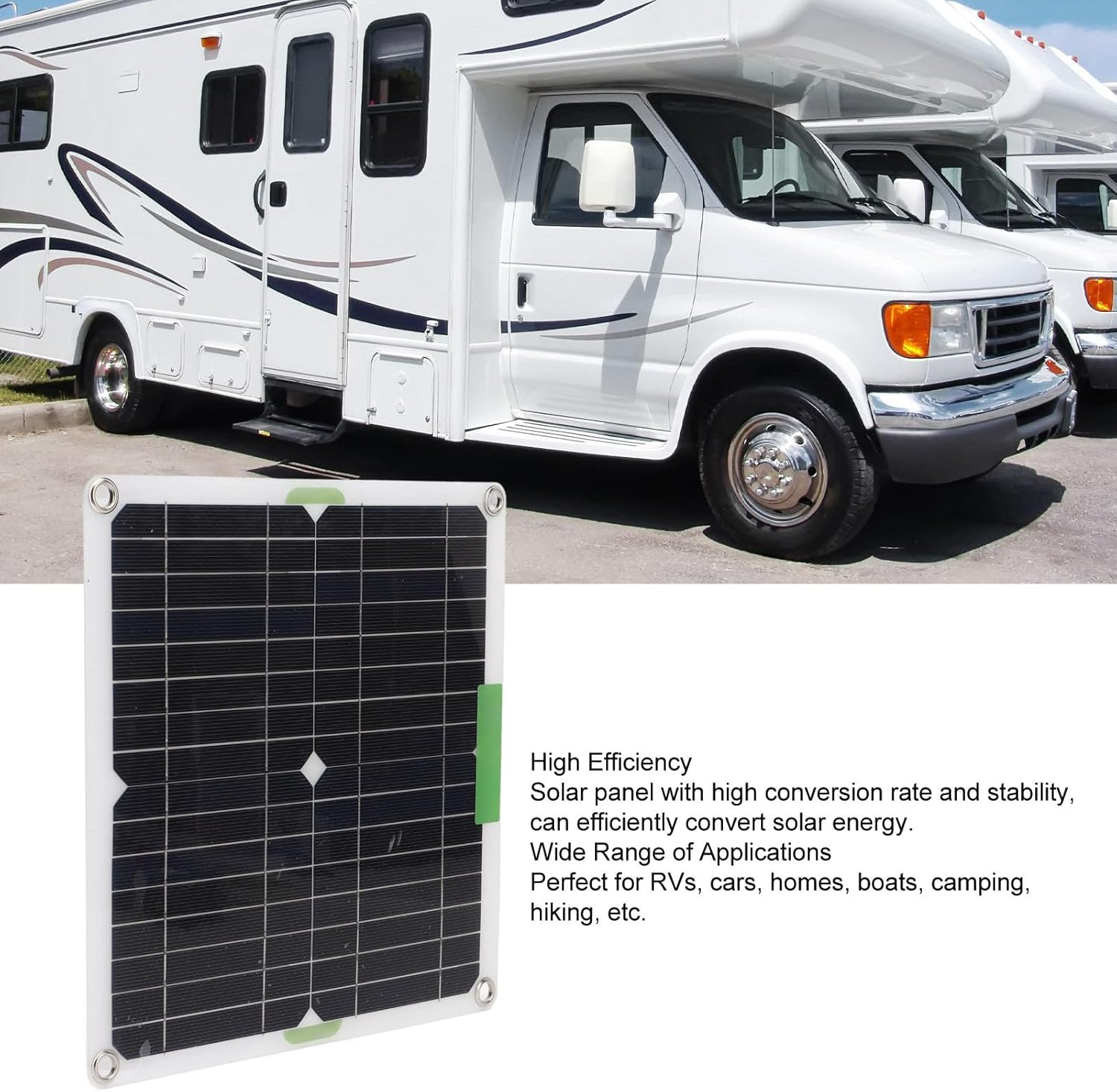 Semi Flexible Solar Panels, High Efficiency 200W 12V Monocrystalline Solar Panel Kit, Solar Panel Trickle Charging Kits for Rvs, Cars, Boats, Camping, 10 in 1 Adapter image number 4