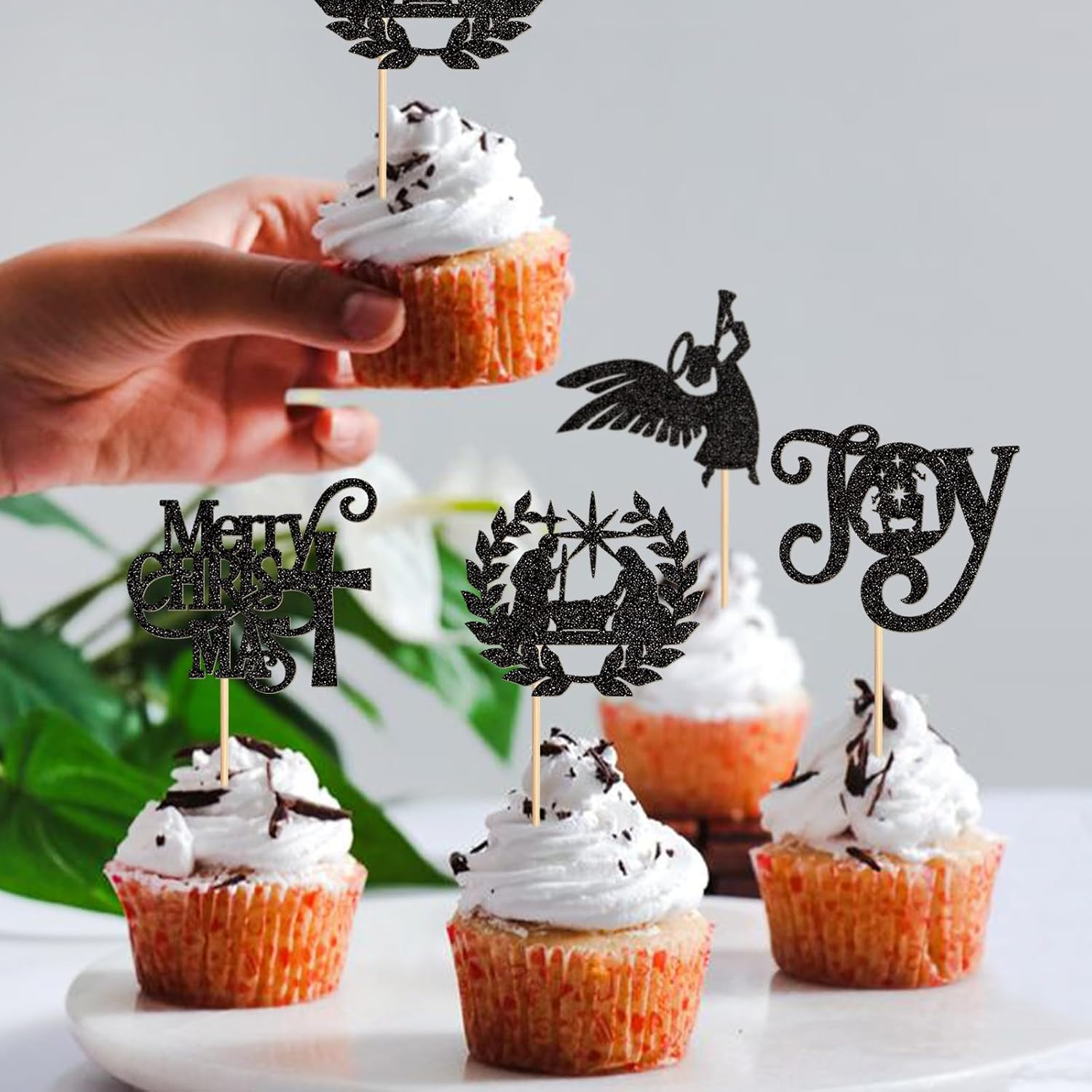 24PCS Jesus Christmas Cupcake Toppers Religion Christmas Theme Cupcake Picks Baby Shower Pray Chirstmas Decoration Party Decoration image number 4