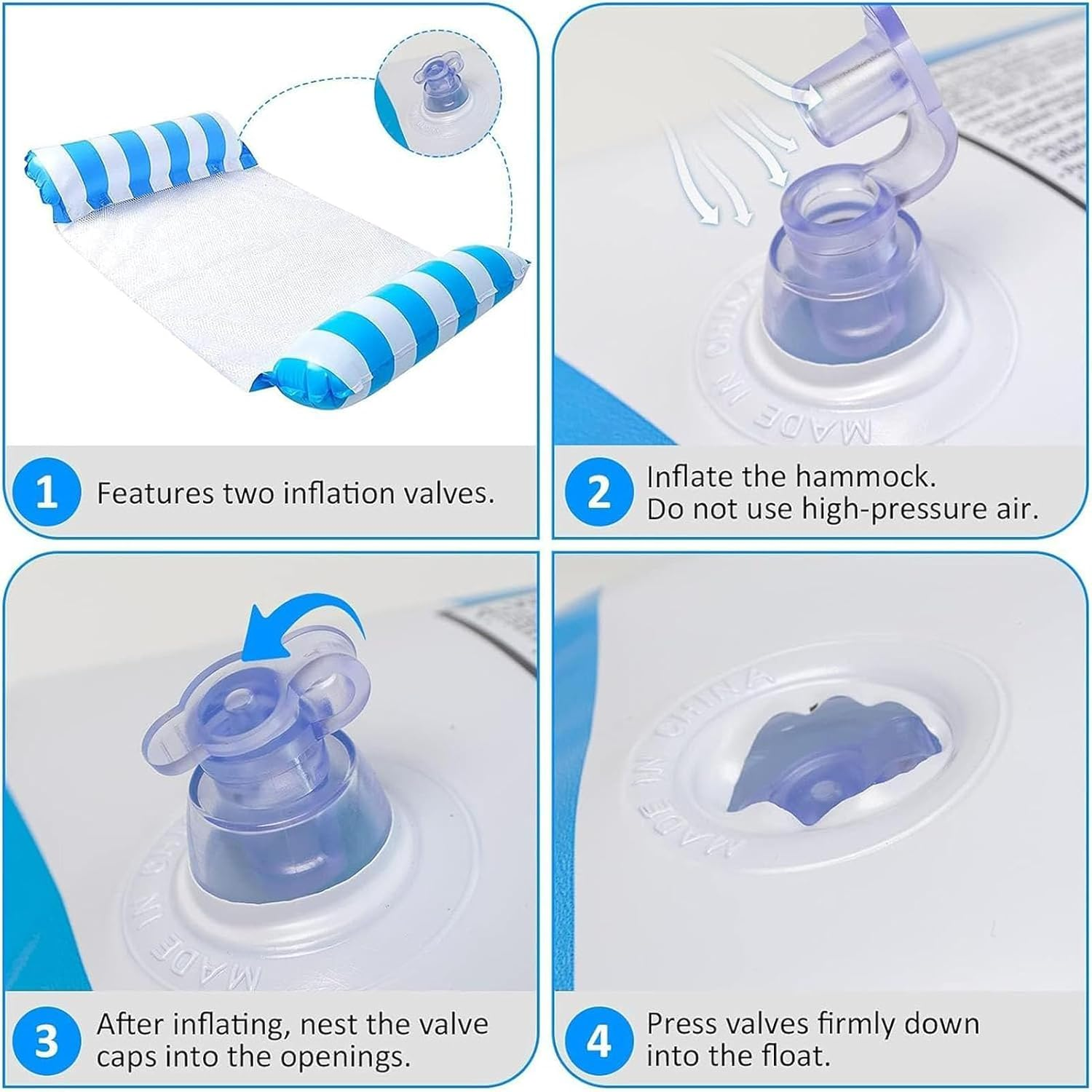 Water Hammock, Inflatable Pool Float，4-In-1 Multi-Portable Water Pool Float Hammock (Saddle, Lounge Chair, Hammock and Drifter) image number 1