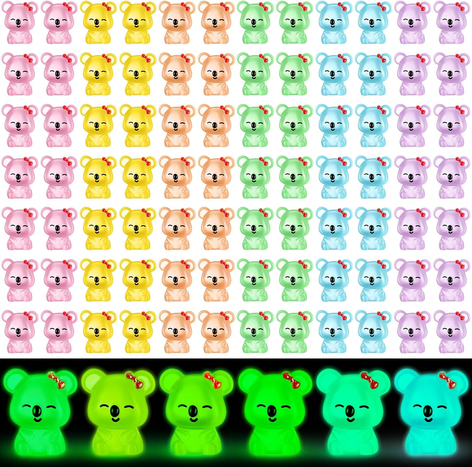 90 Pcs Resin Koala Miniatures Mini Animals Figures Cute Koala Figurine Fairy Decor Animal Ornament for Home Decoration Garden Landscape Accessories Craft Cake Decoration DIY