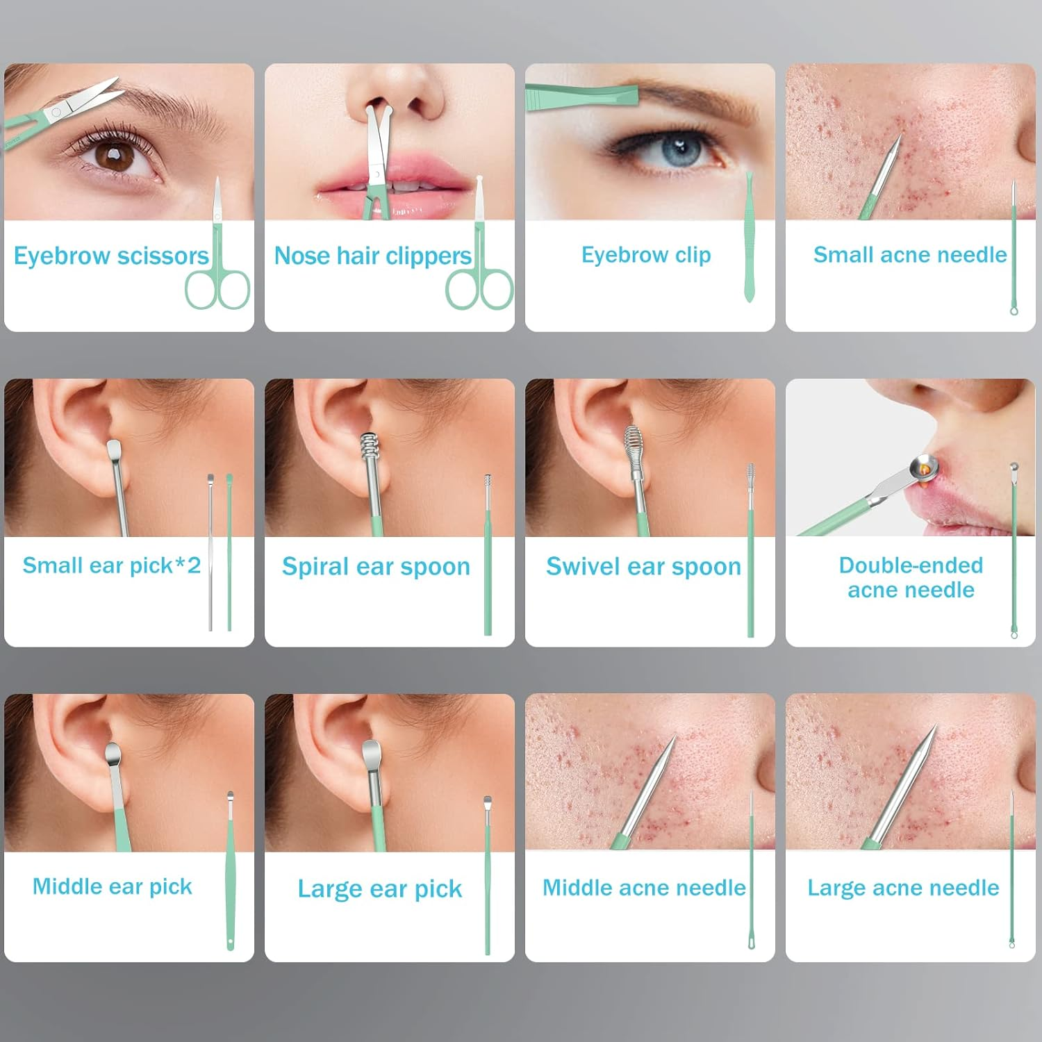 Manicure Set Personal Care, Nail Clipper Kit, Professional Nail Clipper Pedicure Set, Nail Tools with Luxurious Travel Case, Gifts for Men Women Family Friend, 31 Pieces (Green) image number 5