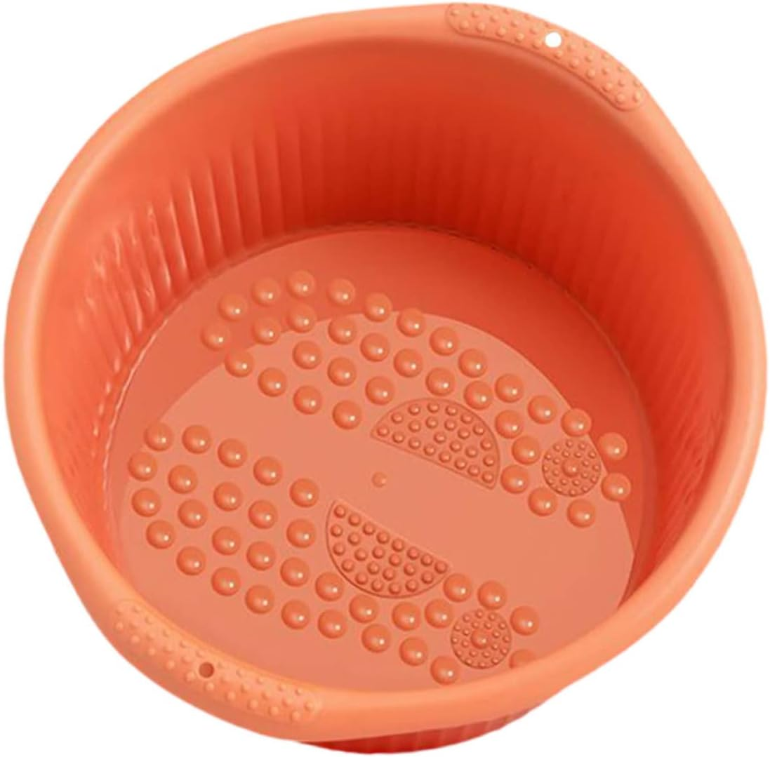 GLEAVI Foot Soaking Basin Massage Function Capacity Foot Wash Tub for Relaxation and Circulation Practical Phone Groove for Home Use
