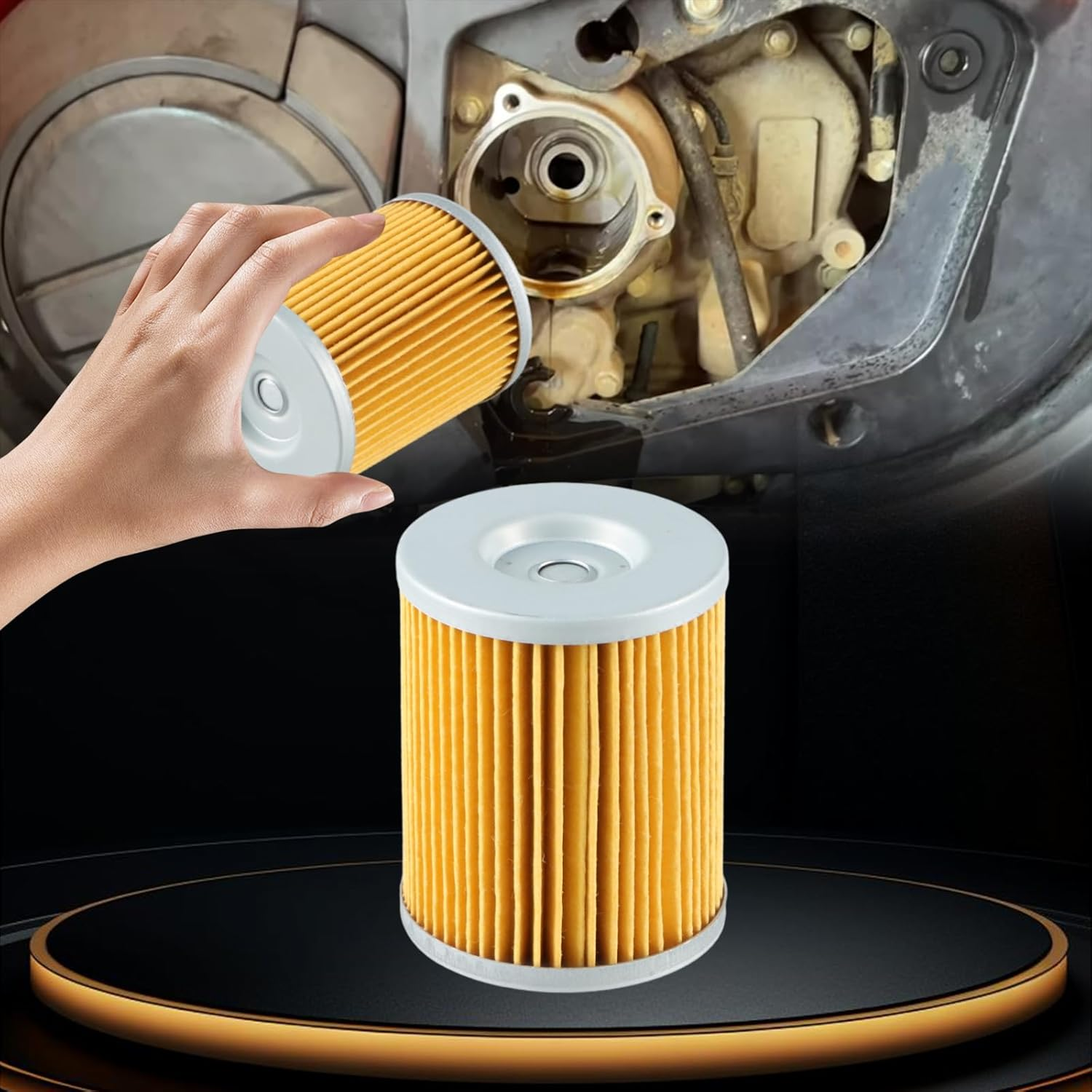 2 PCS Oil Filters with O-Rings Compatible with CFMOTO Cforce Uforce Zforce 400 500 600 800 1000 Replace#: 0800-011300 image number 4